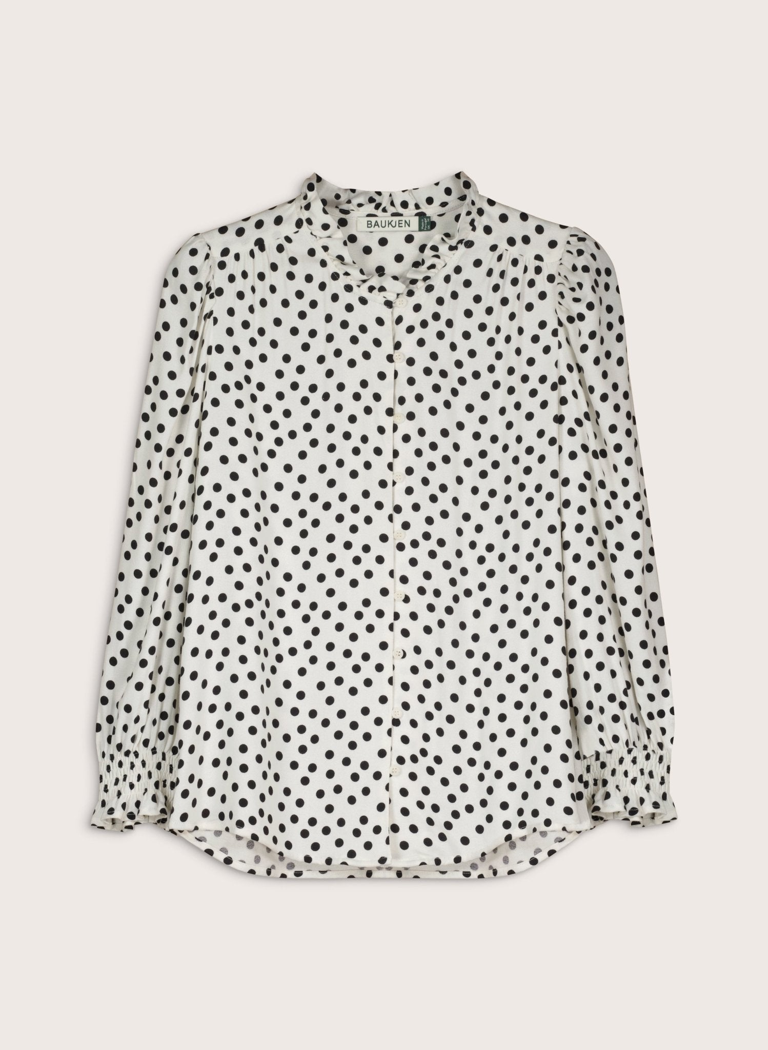 Cela Printed Blouse - Cream Polka Baukjen