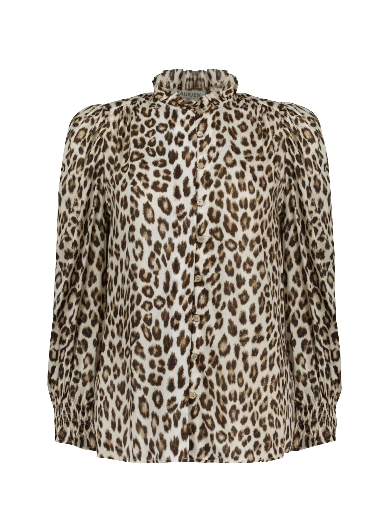 Cela Printed Blouse - Taupe Leopard Baukjen
