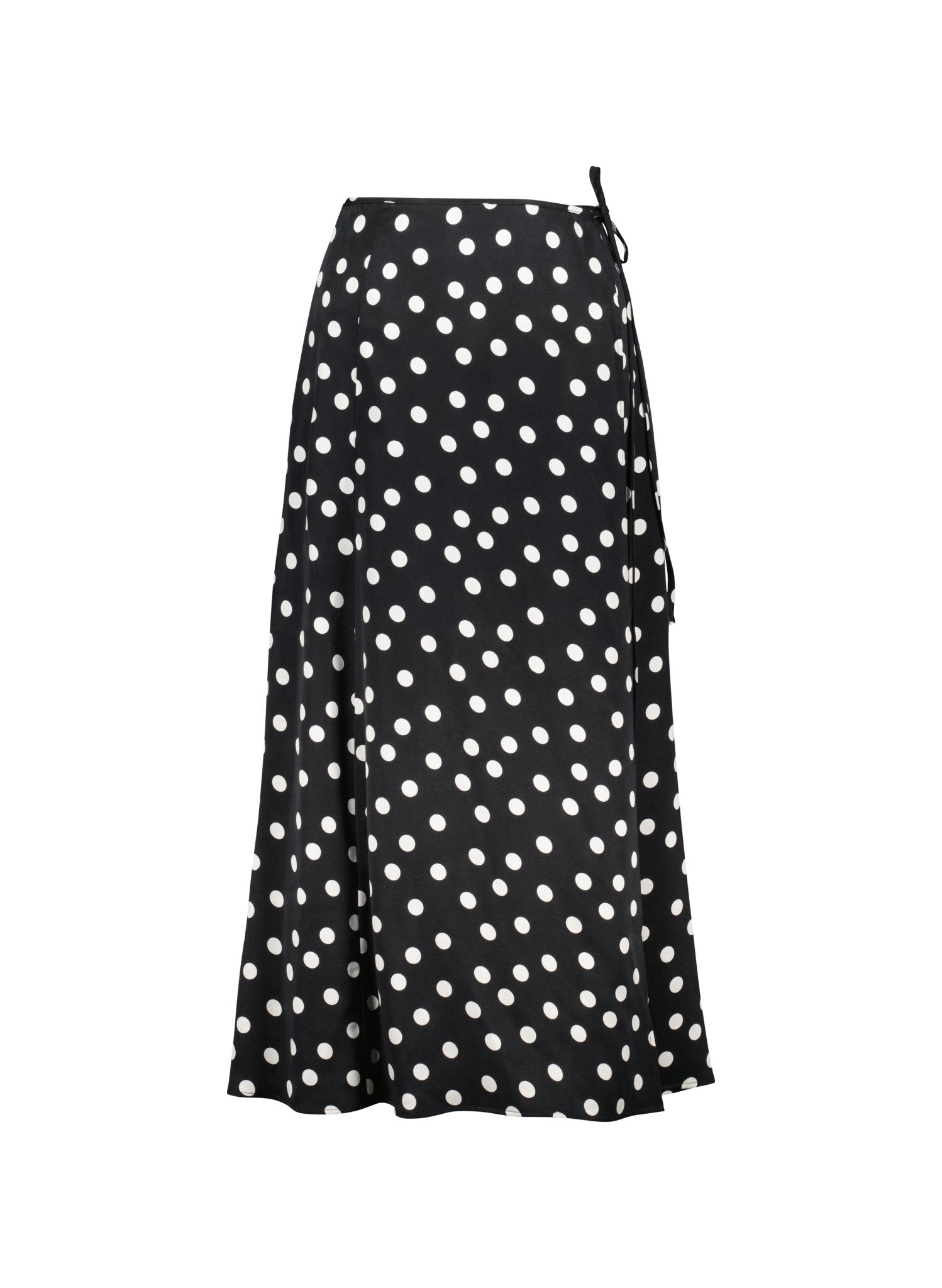 Celeste Cupro Skirt  - Black Polka Dot Print Baukjen