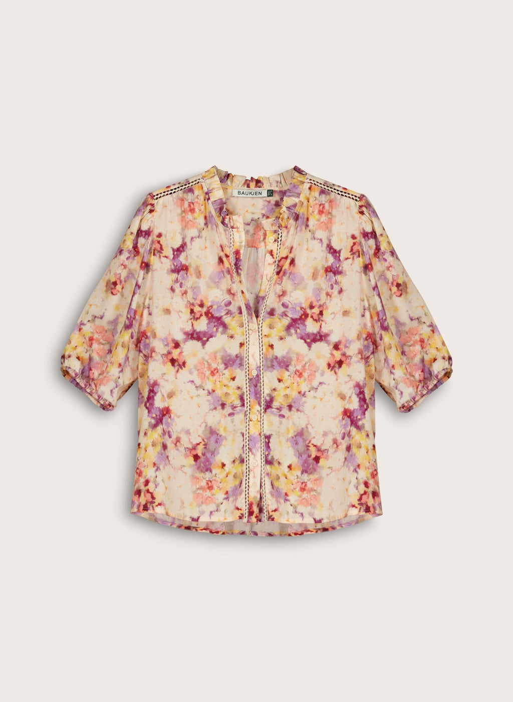 Celia Printed Blouse - Violet Watercolour Floral Baukjen