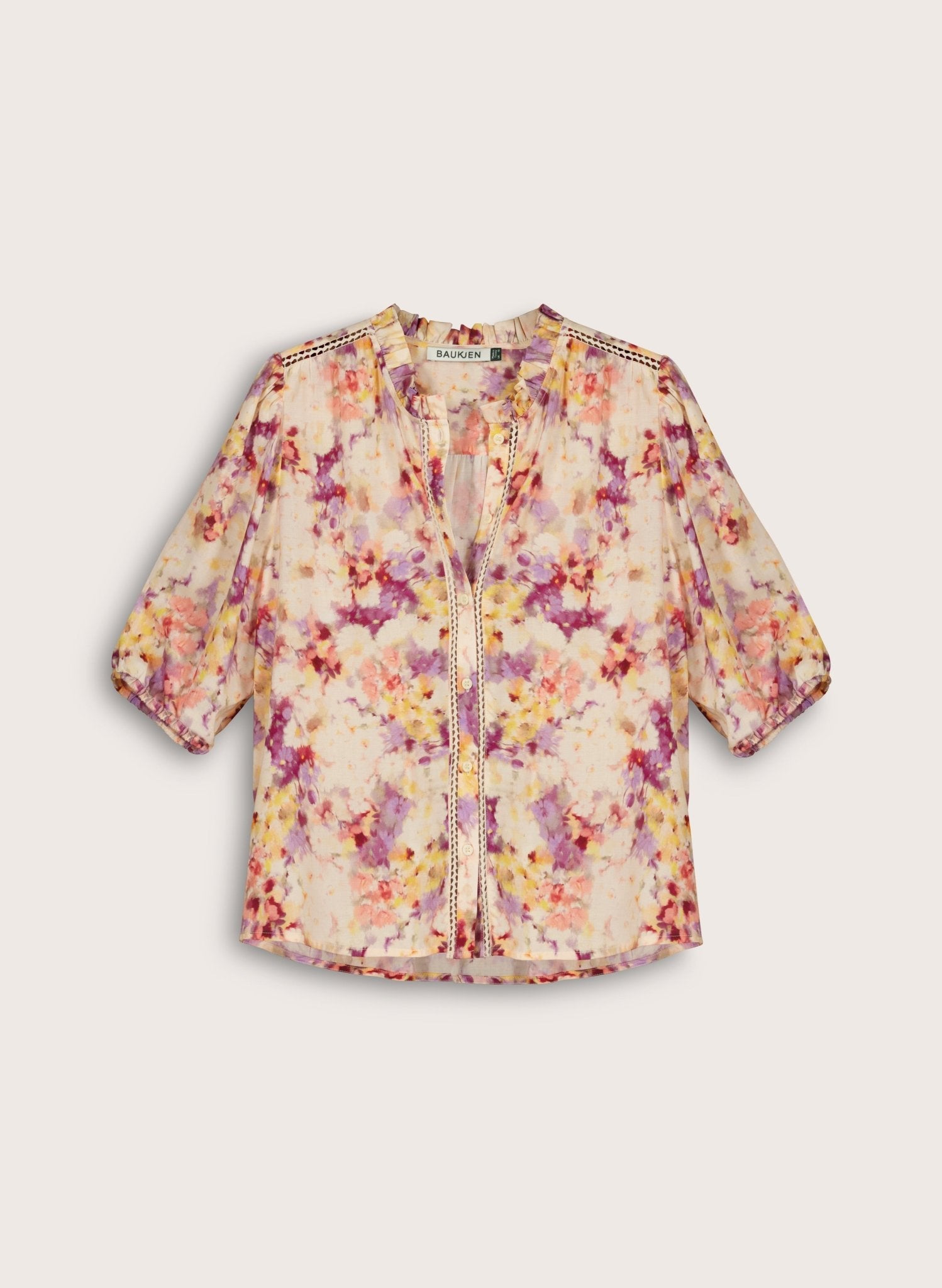 Celia Printed Blouse - Violet Watercolour Floral Baukjen