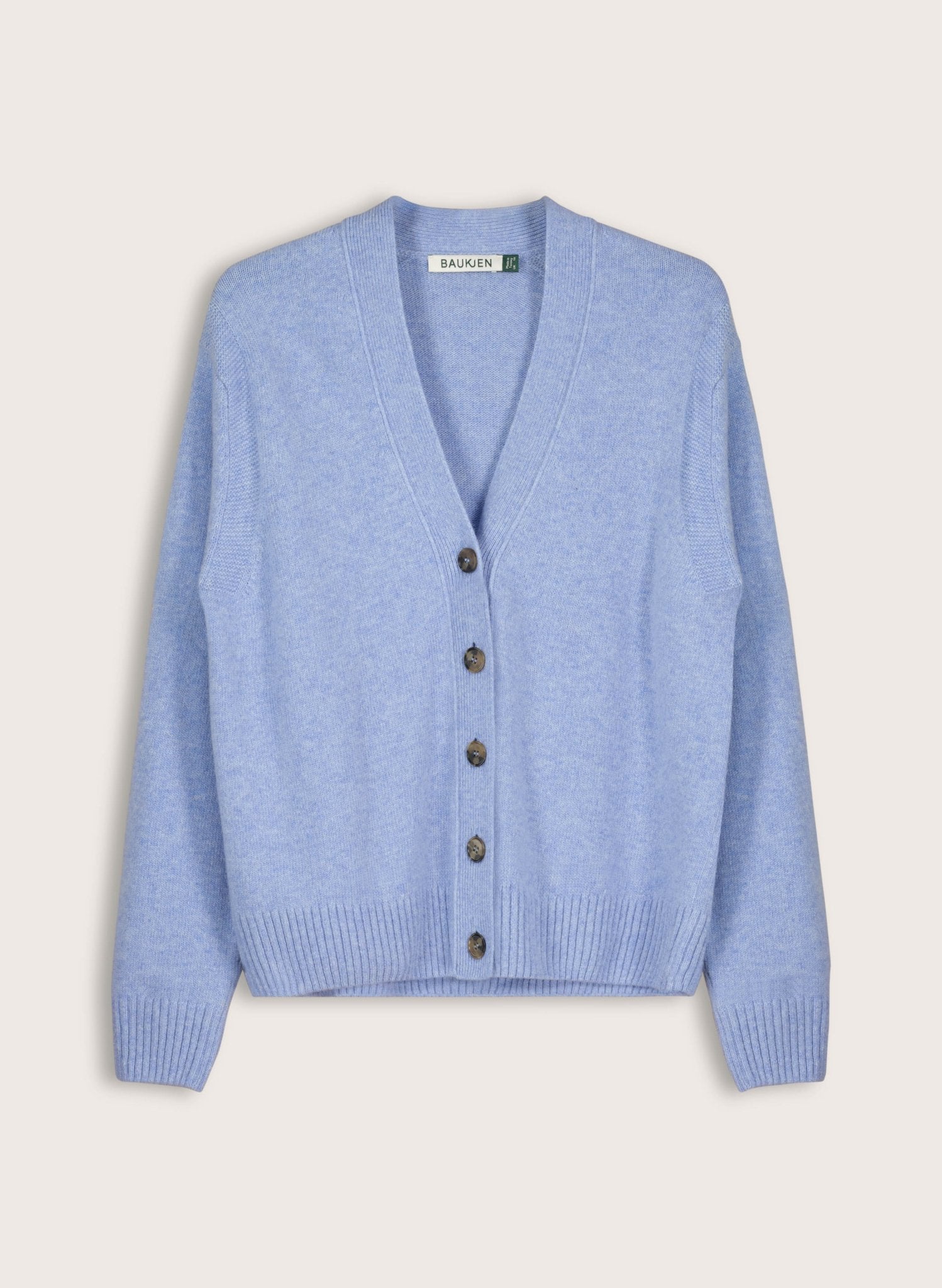 Celine V - neck Wool Blend Cardigan - Light Blue Baukjen