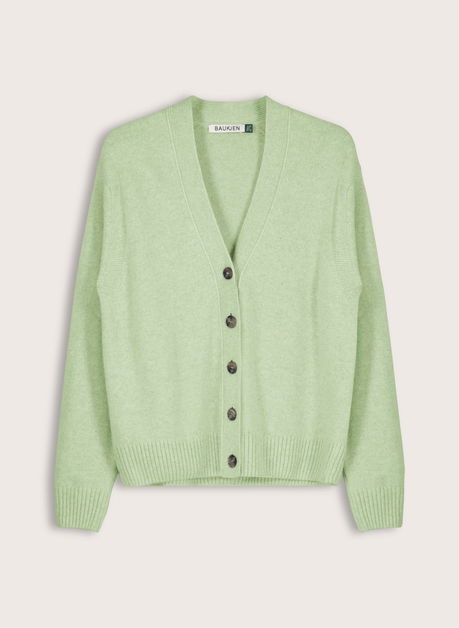 Celine V - neck Wool Blend Cardigan - Mint Baukjen