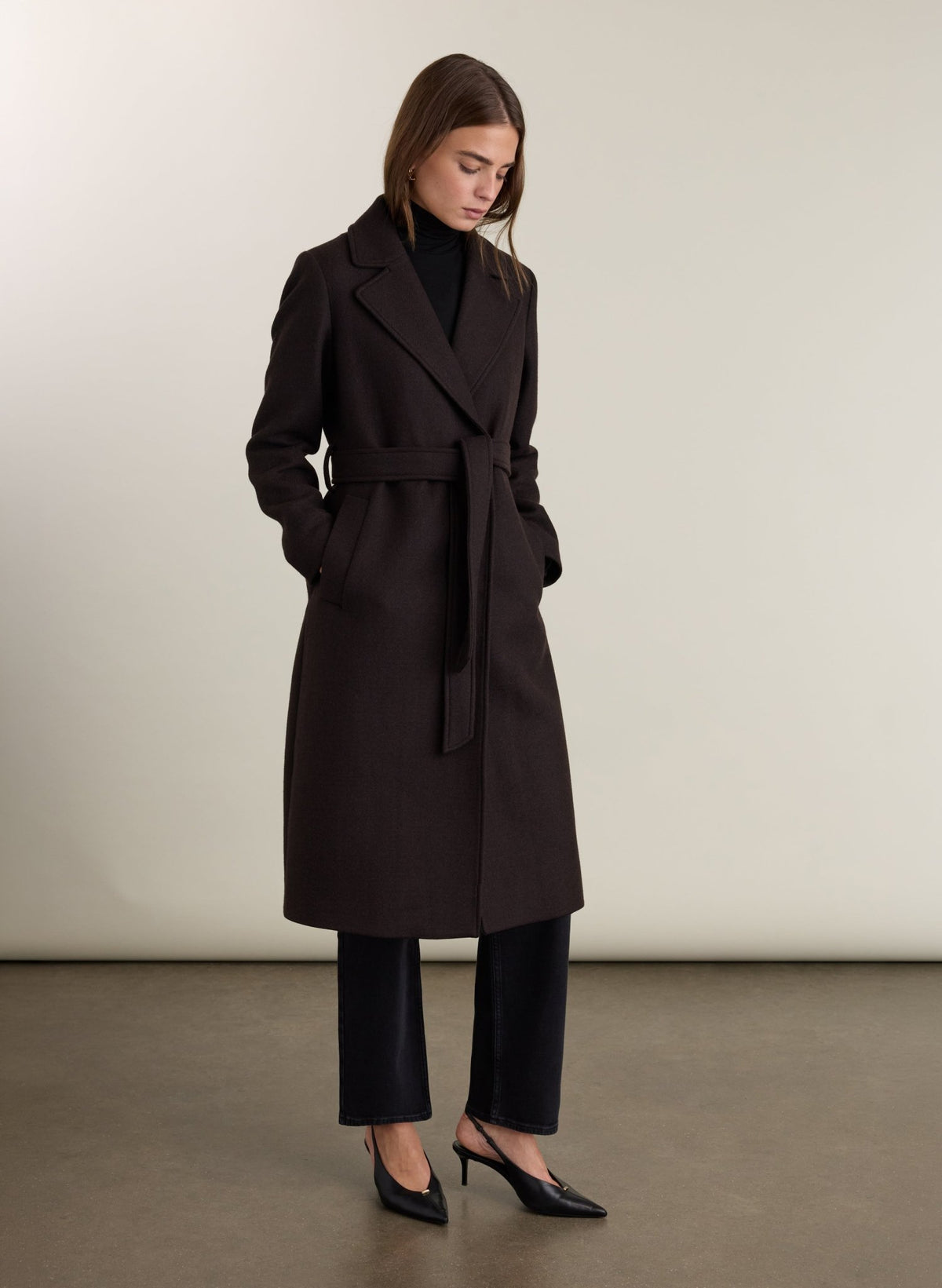 Chelsea Wrap Coat - Dark Chocolate Baukjen