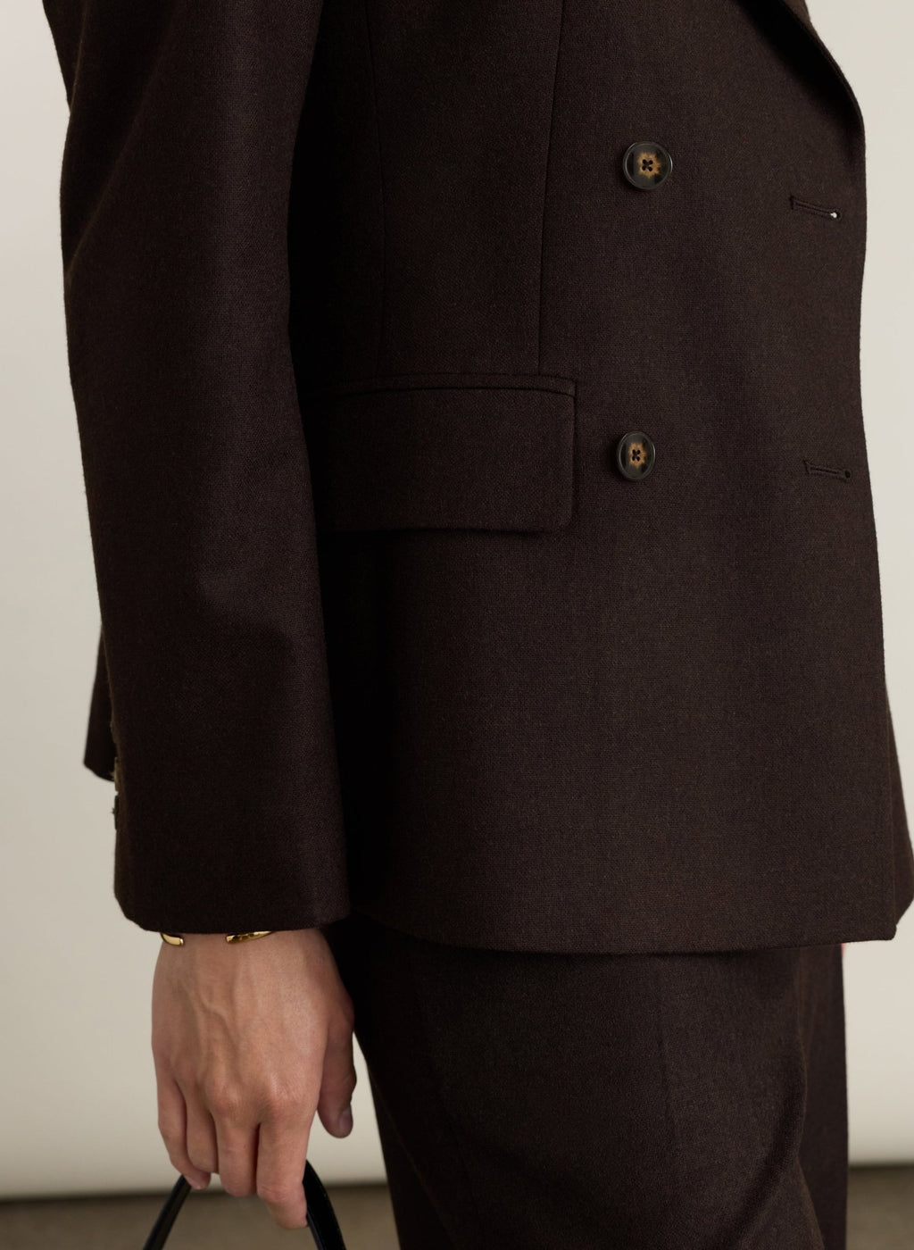 Cissy Wool Blend Blazer - Dark Chocolate Baukjen