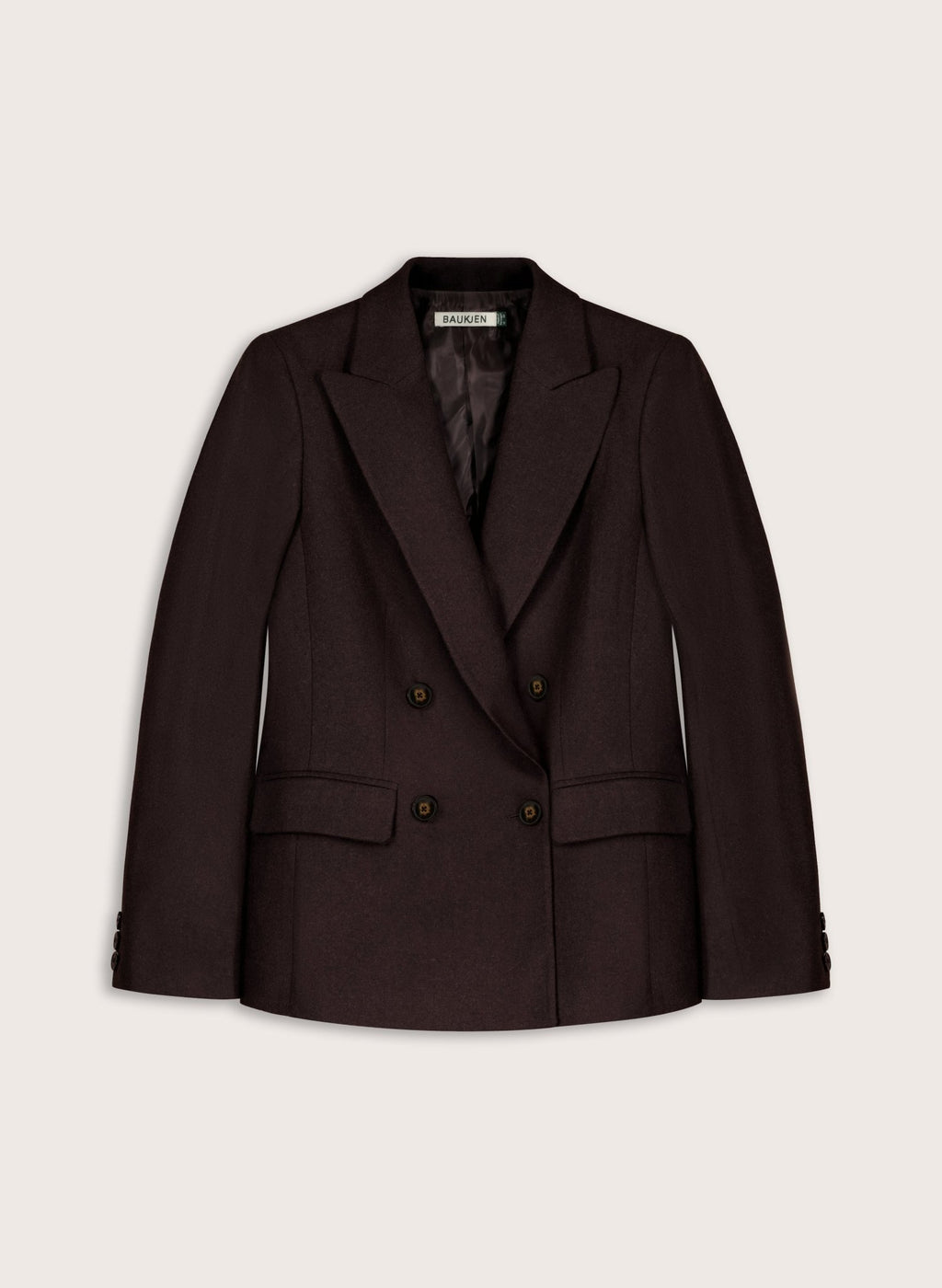 Cissy Wool Blend Blazer - Dark Chocolate Baukjen