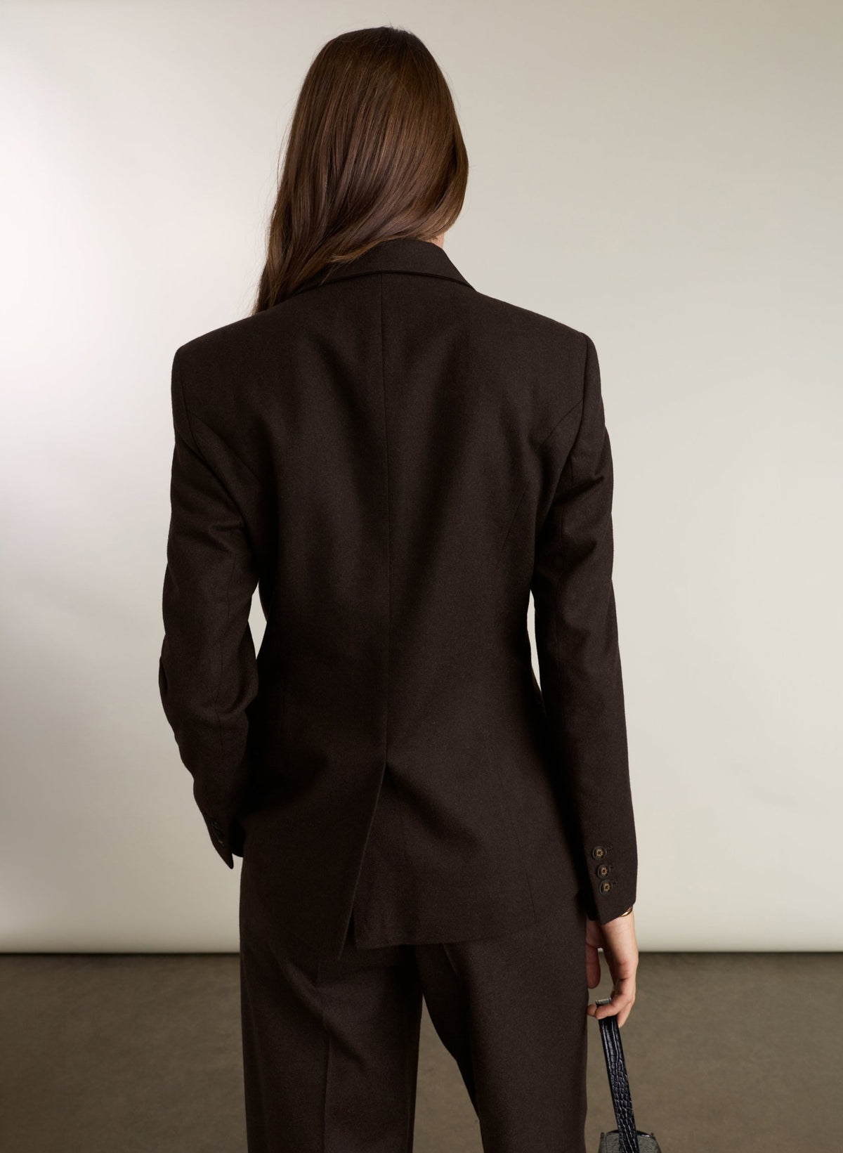 Cissy Wool Blend Blazer - Dark Chocolate Baukjen