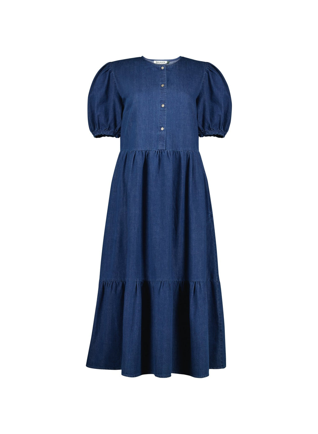 Clementina Denim Midi Dress - Mid Indigo Baukjen