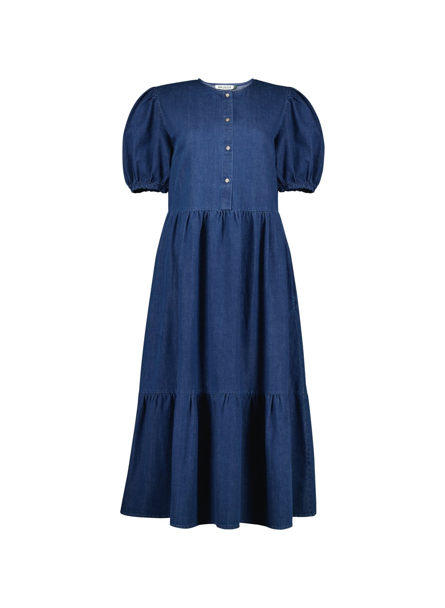 Clementina Denim Midi Dress - Mid Indigo Baukjen