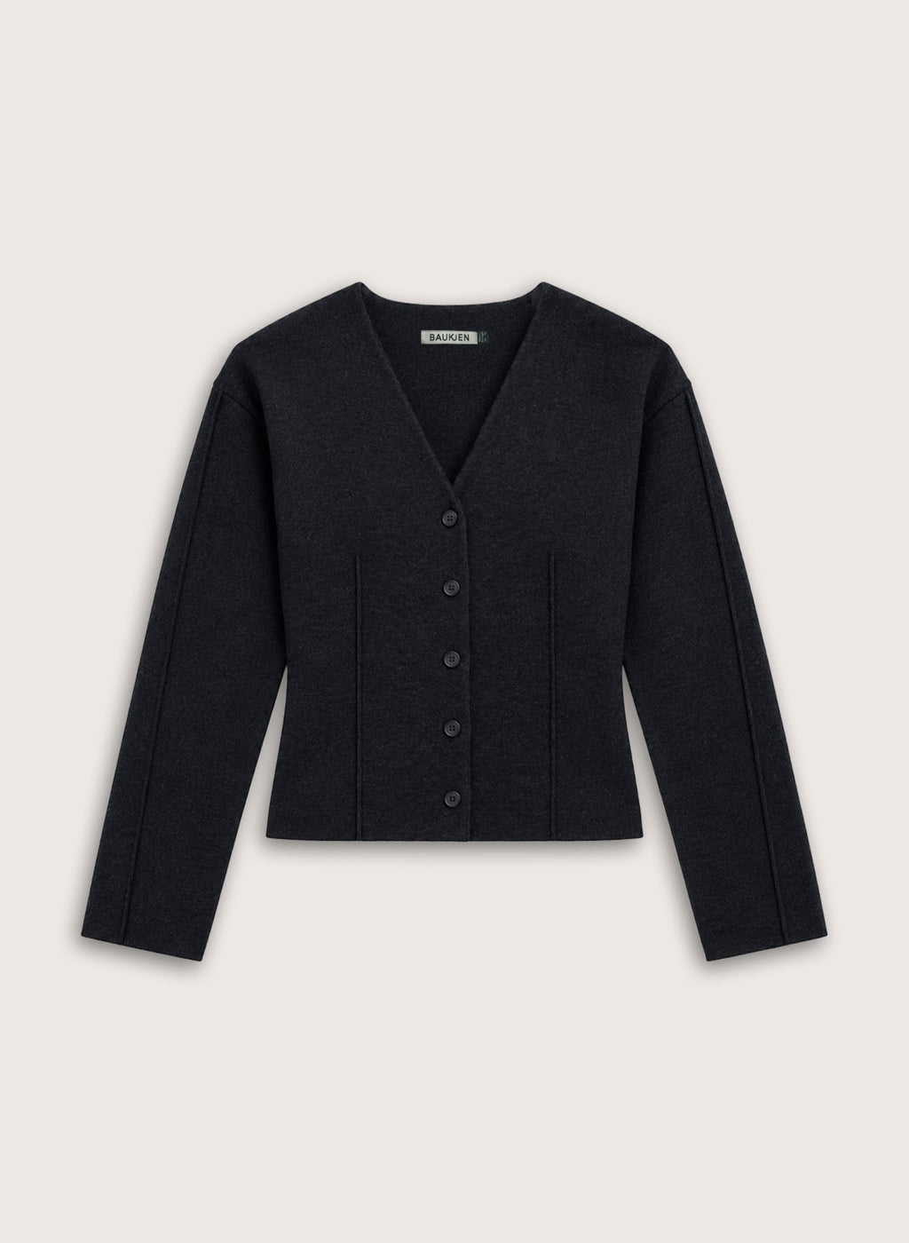 Coco Waisted Knit Jacket - Charcoal Baukjen