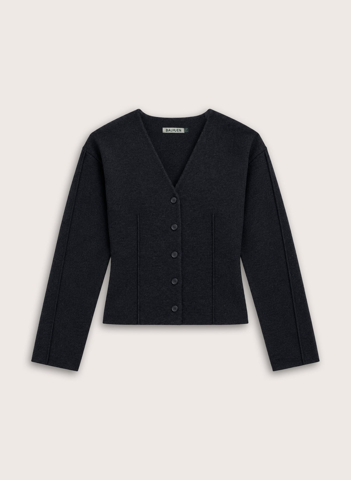 Coco Waisted Knit Jacket - Charcoal Baukjen