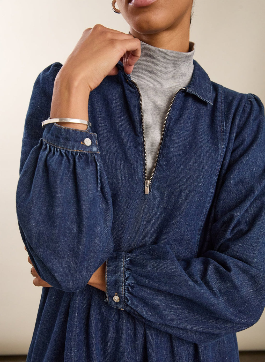 Cody Denim Midi Dress - Indigo Baukjen