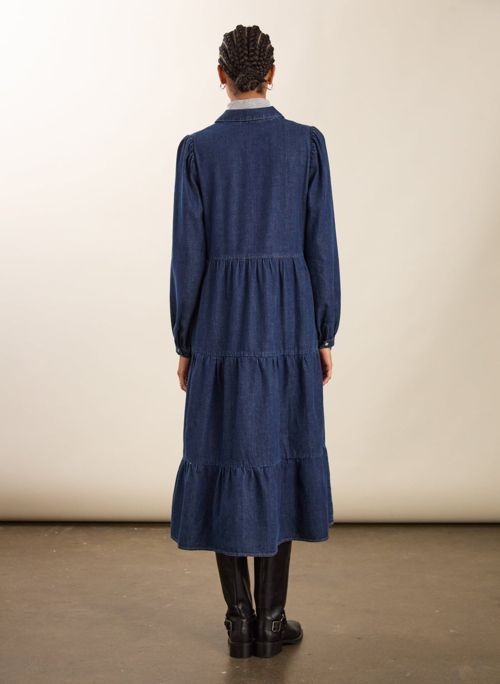 Cody Denim Midi Dress - Indigo Baukjen