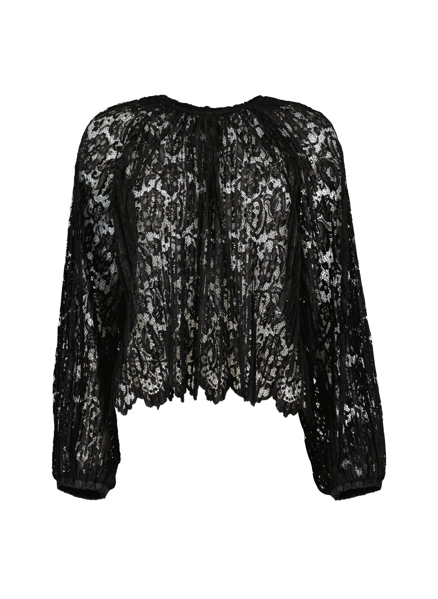 Coline Recycled Lace Sheer Top - Caviar Black Baukjen