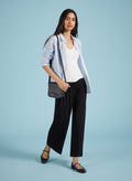 Cropped Palazzo Trousers - Caviar Black Baukjen