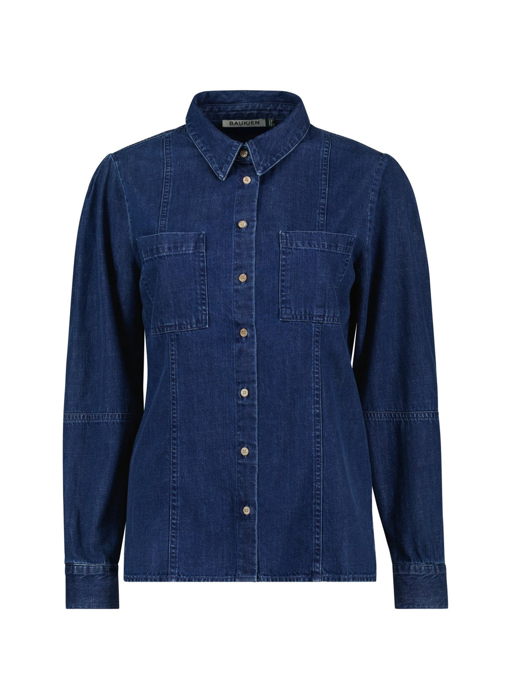 Damaris Organic Denim Shirt - Mid Indigo Baukjen