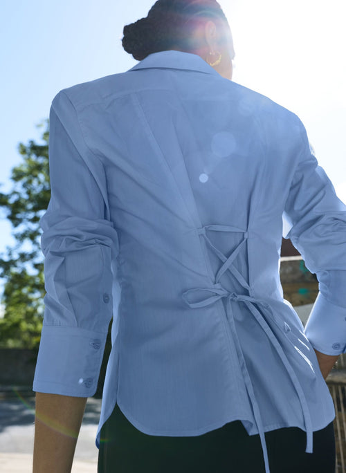 Dana Cinched Waist Shirt - Cornflower Baukjen