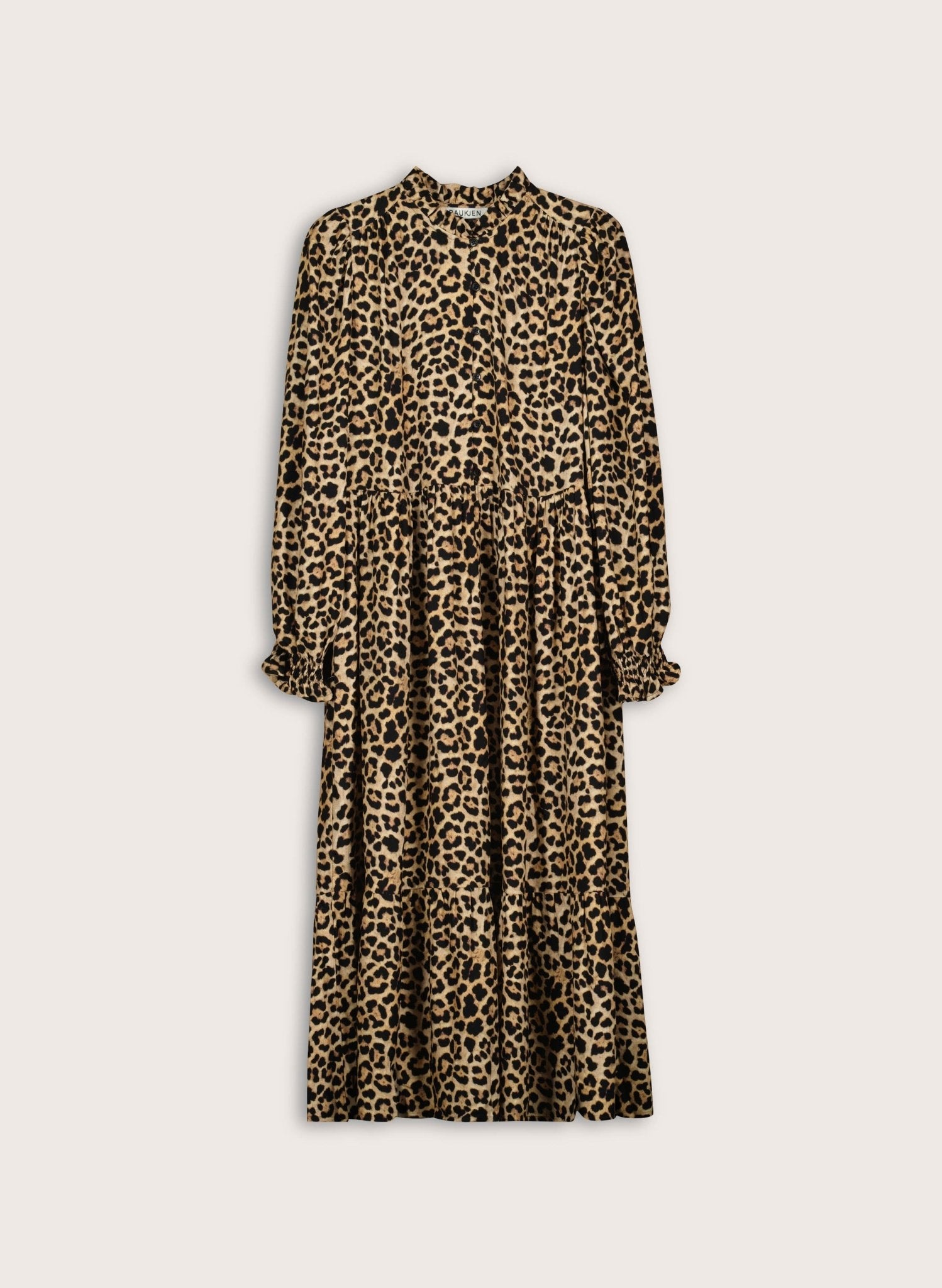Daryn Printed Midi Dress - Cognac Leopard Baukjen