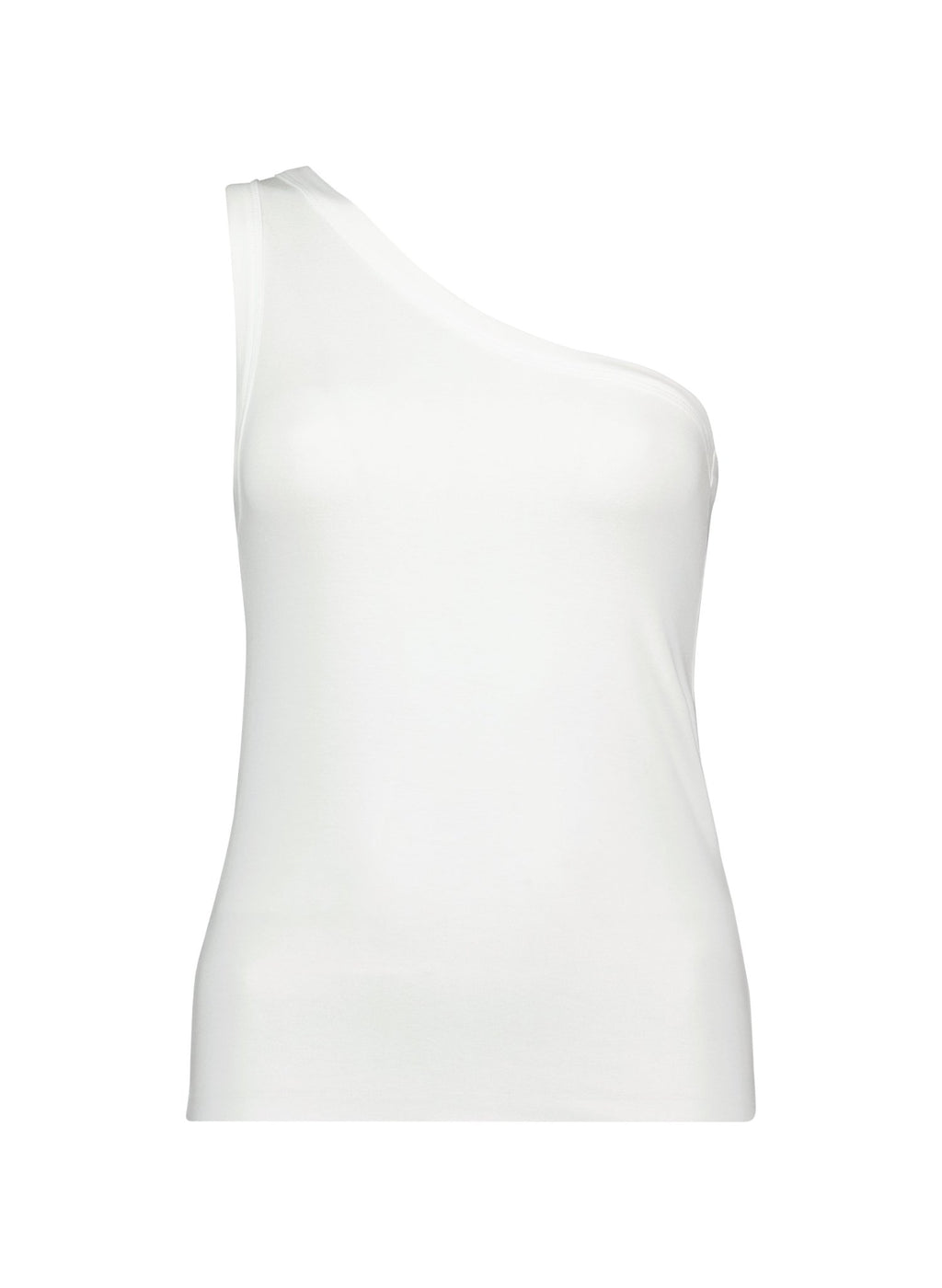 Delia Asymmetric Vest - Pure White Baukjen