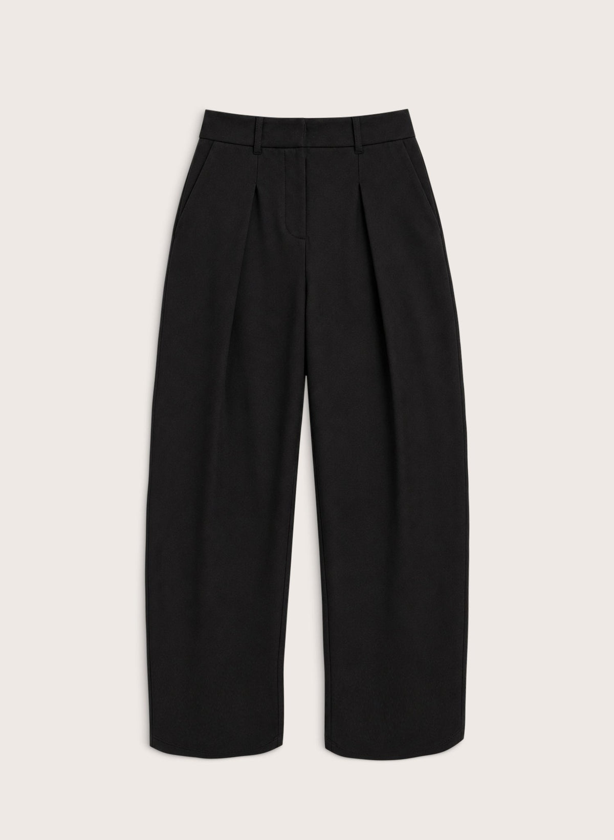 Dina Pleated Wide-Leg Ponte Trousers - Black Baukjen