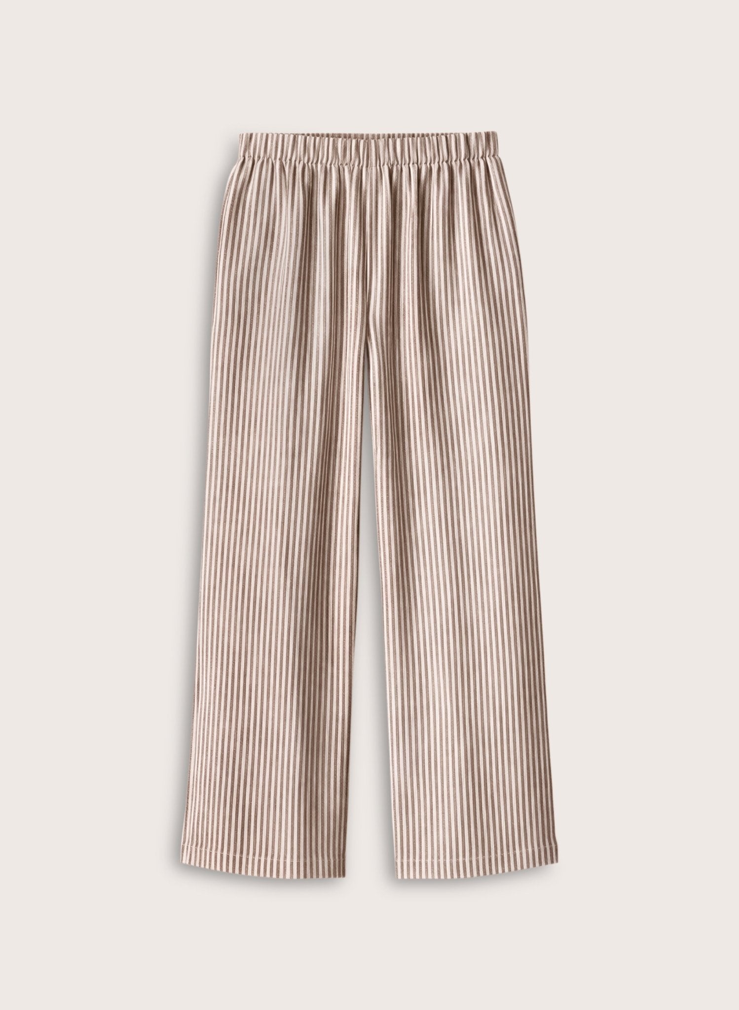 Doretta Linen Trousers - Chocolate Stripe Baukjen