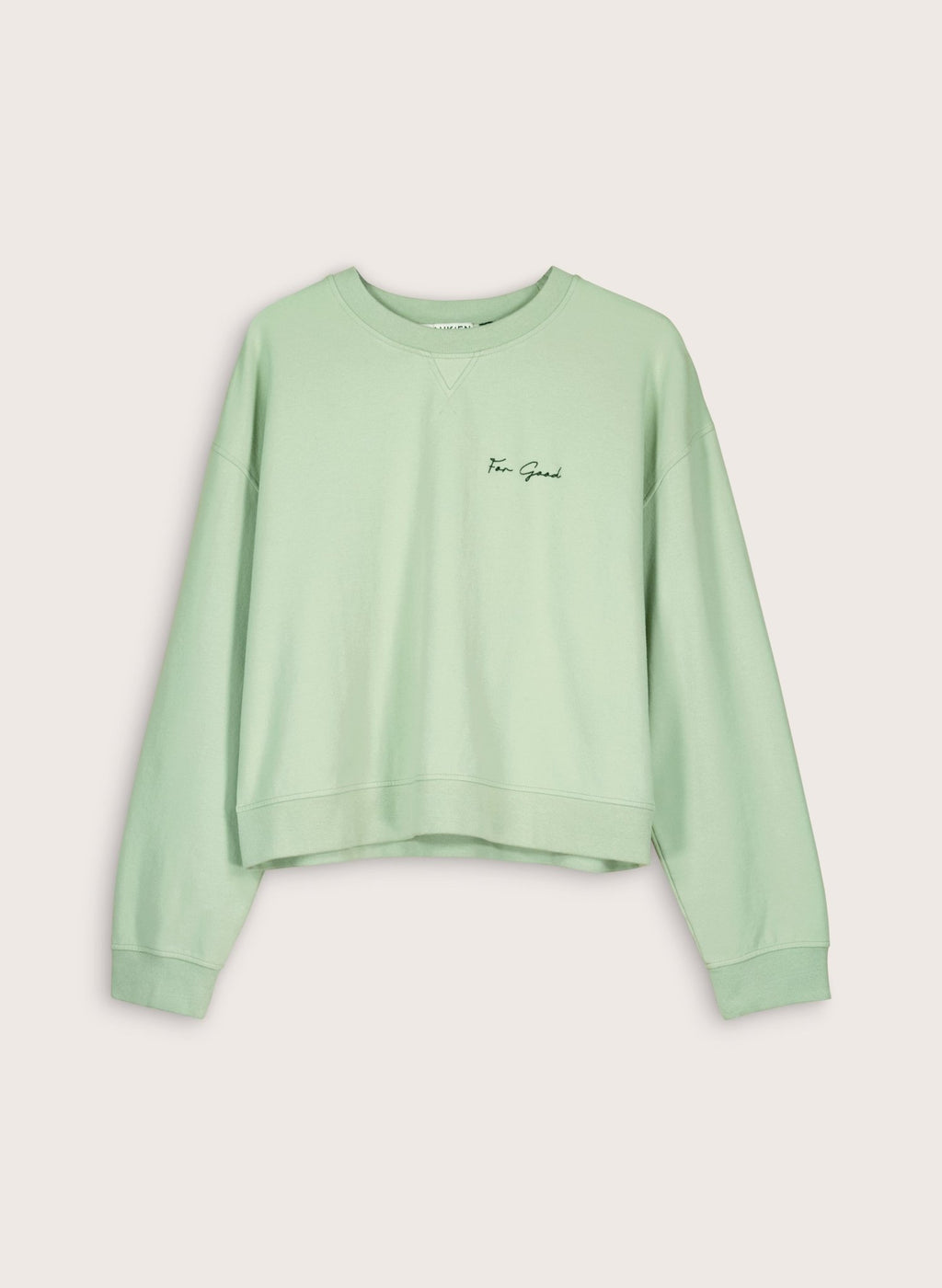 Dorrie Organic Cotton Cropped Sweatshirt - Pistachio Baukjen