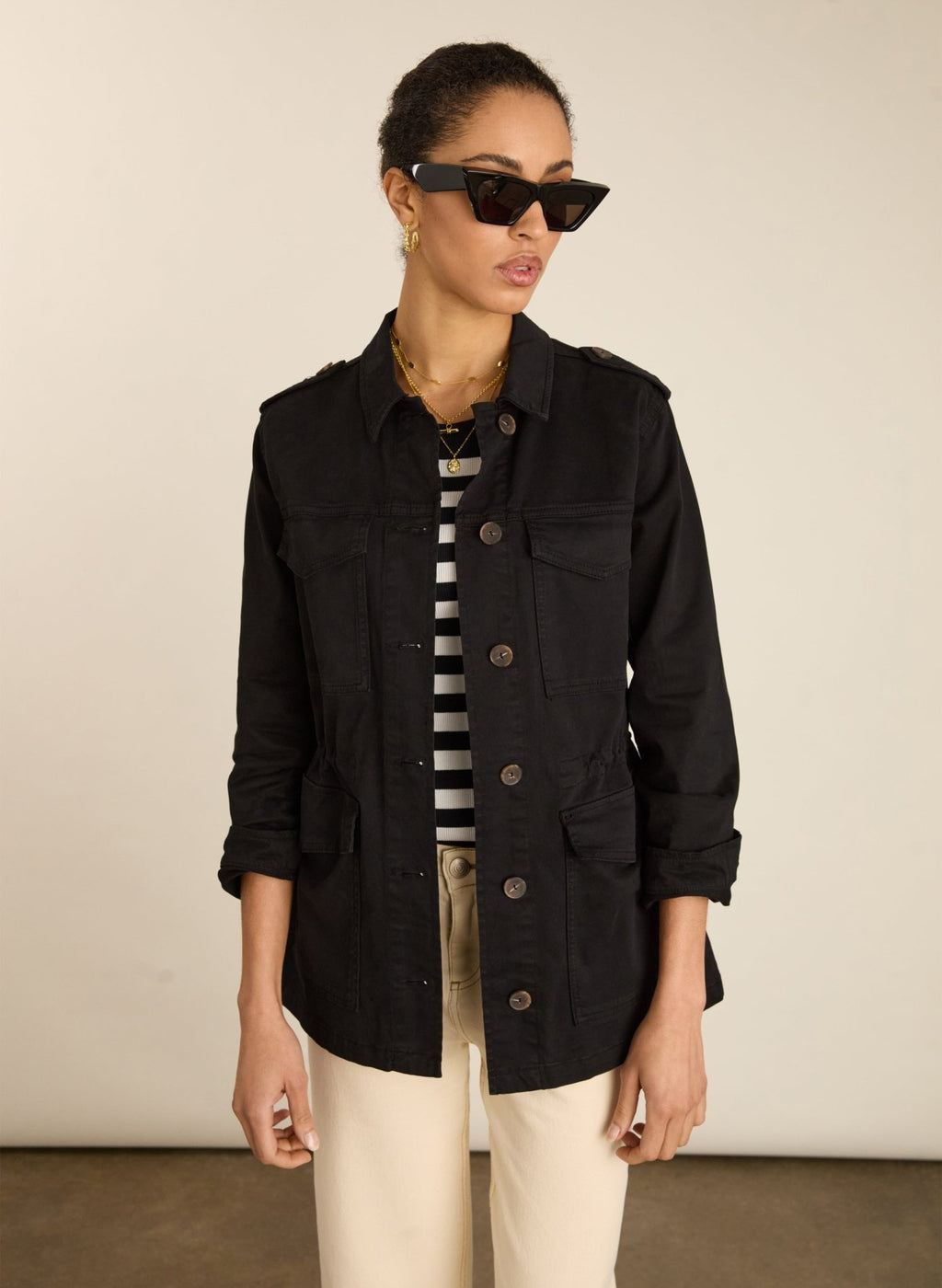 Drake Organic Cotton Utility Jacket - Caviar Black Baukjen