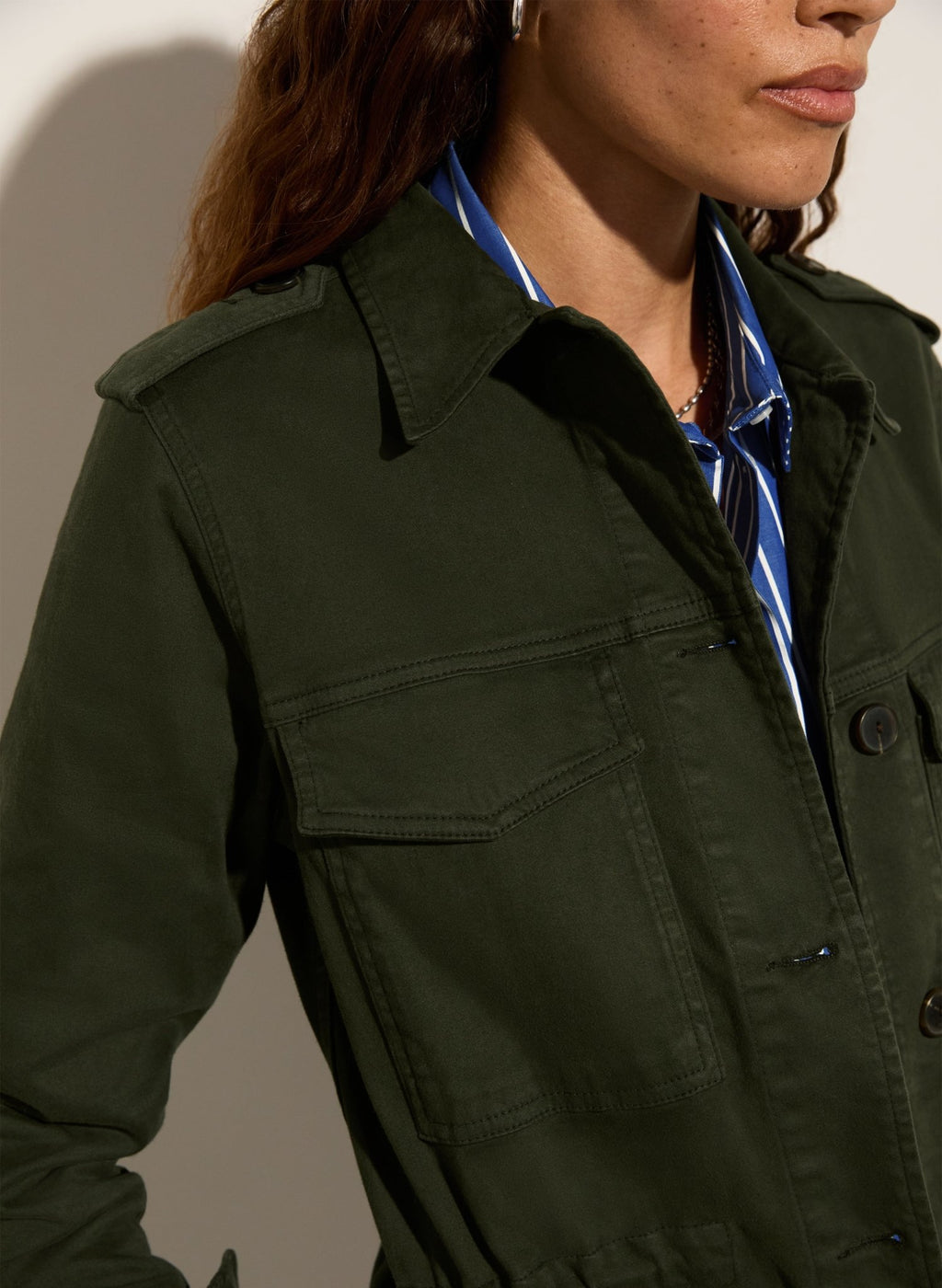 Drake Organic Cotton Utility Jacket - Deep Khaki Baukjen