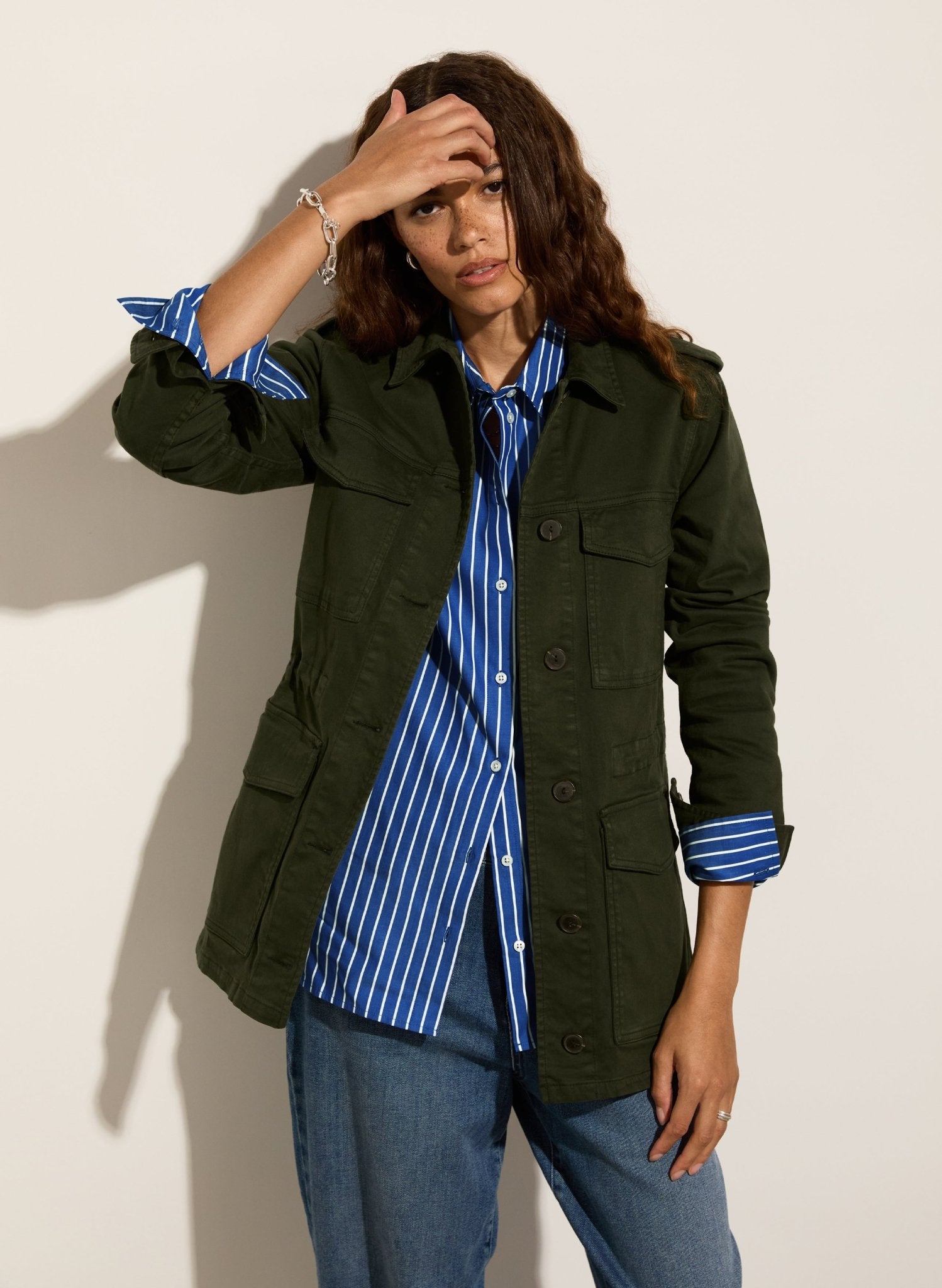 Drake Organic Cotton Utility Jacket - Deep Khaki Baukjen