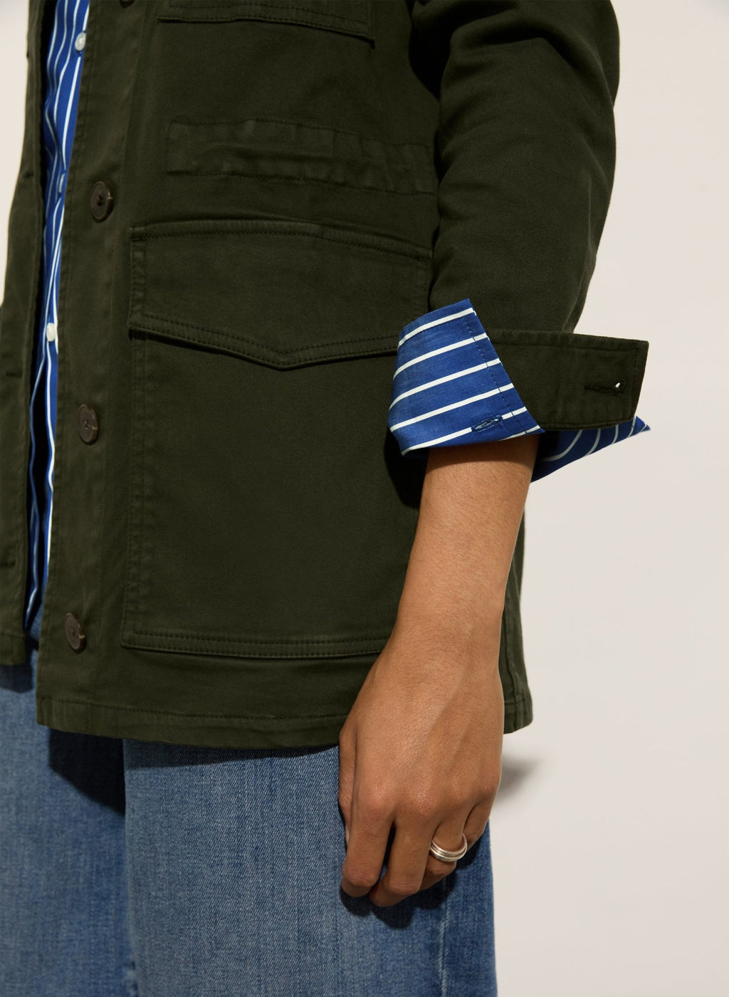 Drake Organic Cotton Utility Jacket - Deep Khaki Baukjen