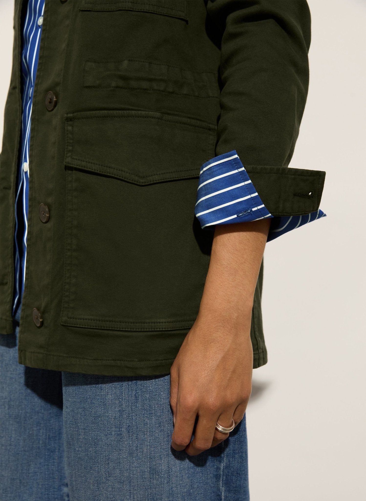 Drake Organic Cotton Utility Jacket - Deep Khaki Baukjen