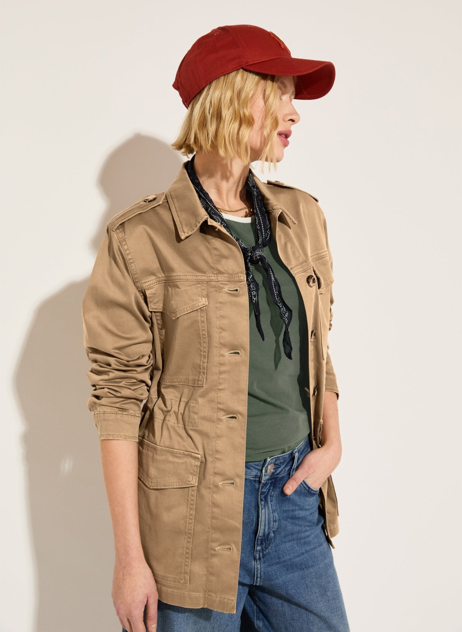 Drake Organic Cotton Utility Jacket - Taupe Baukjen