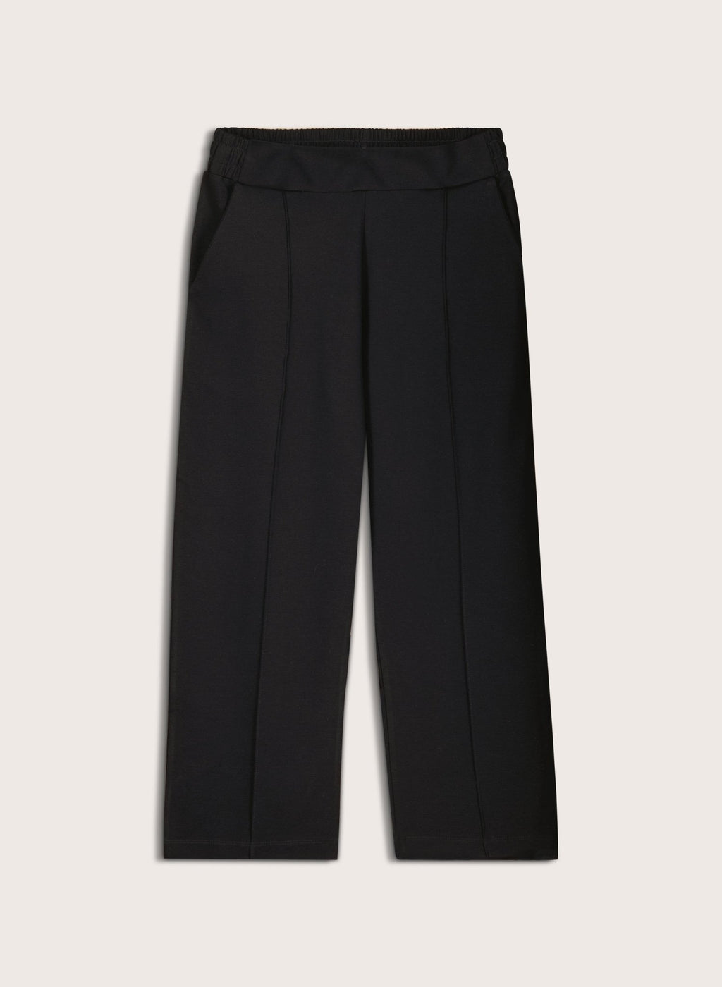 Ebru Ponte Straight Leg Crop Trousers - Caviar Black Baukjen
