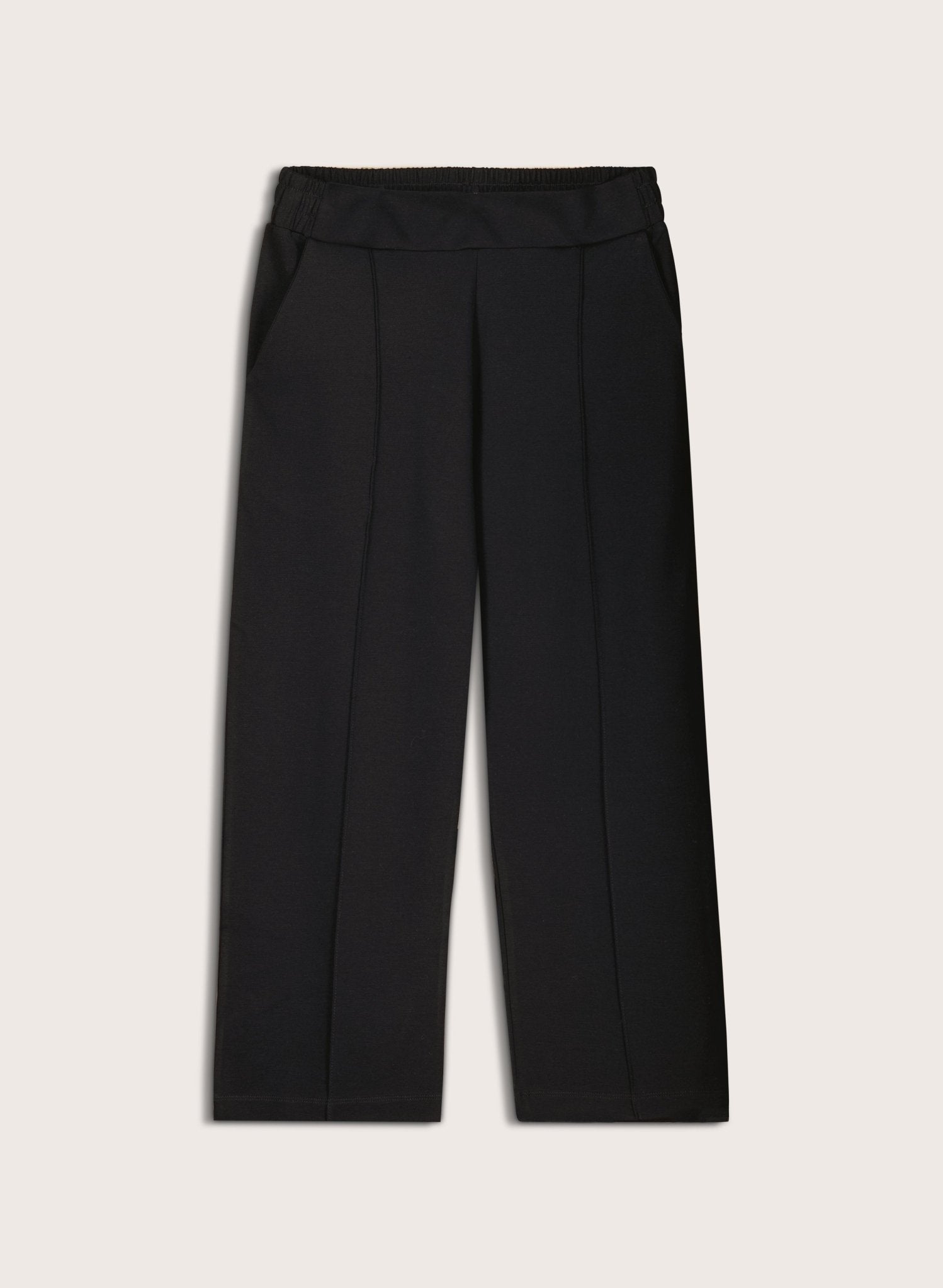 Ebru Ponte Straight Leg Crop Trousers - Caviar Black Baukjen