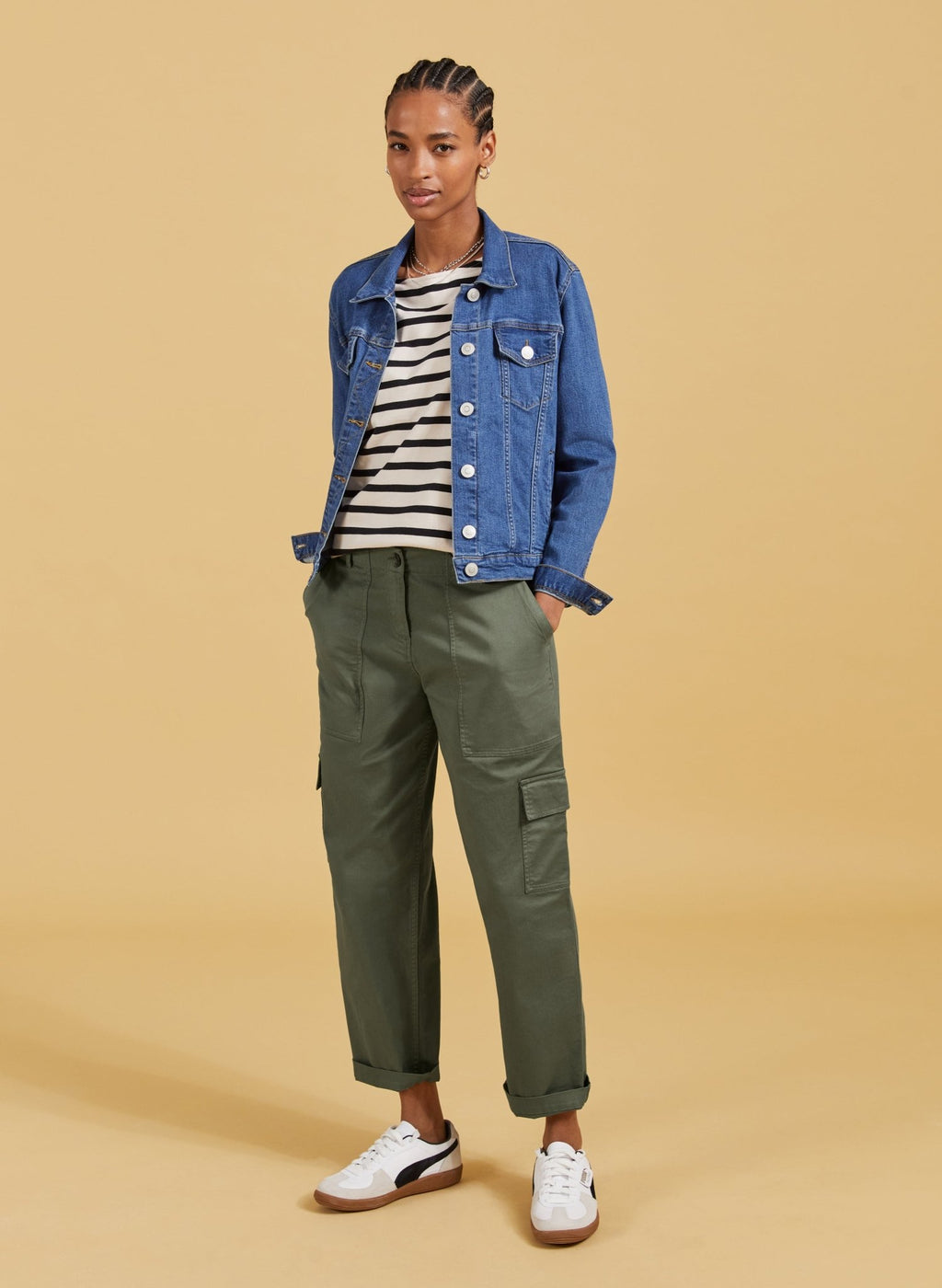 Edith Organic Cotton Cargos - Light Khaki Baukjen