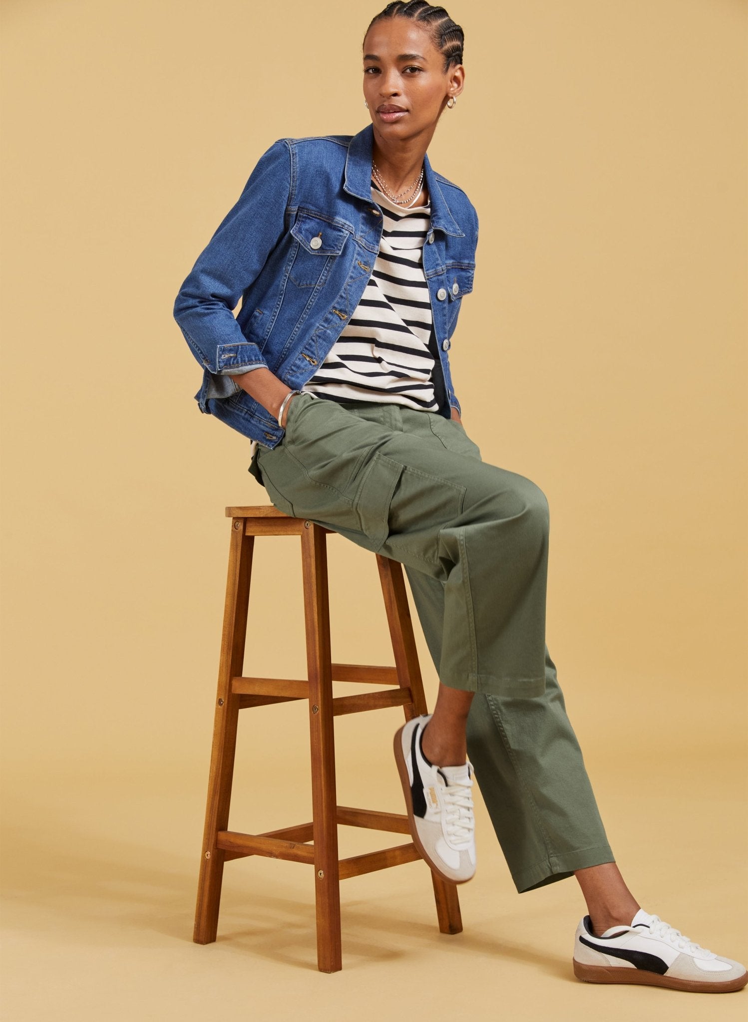 Edith Organic Cotton Cargos - Light Khaki Baukjen