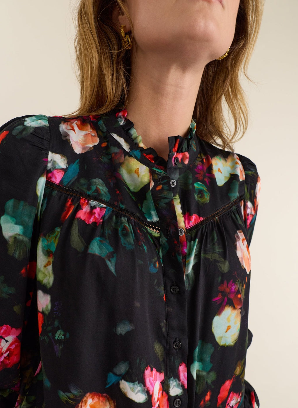 Eleanor Printed Blouse - Black Bouquet Baukjen