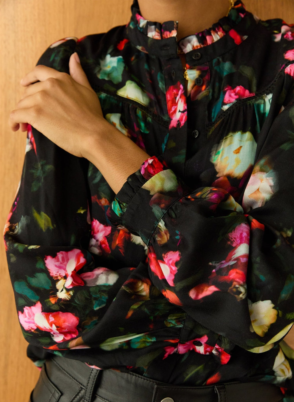 Eleanor Printed Blouse - Black Bouquet Baukjen