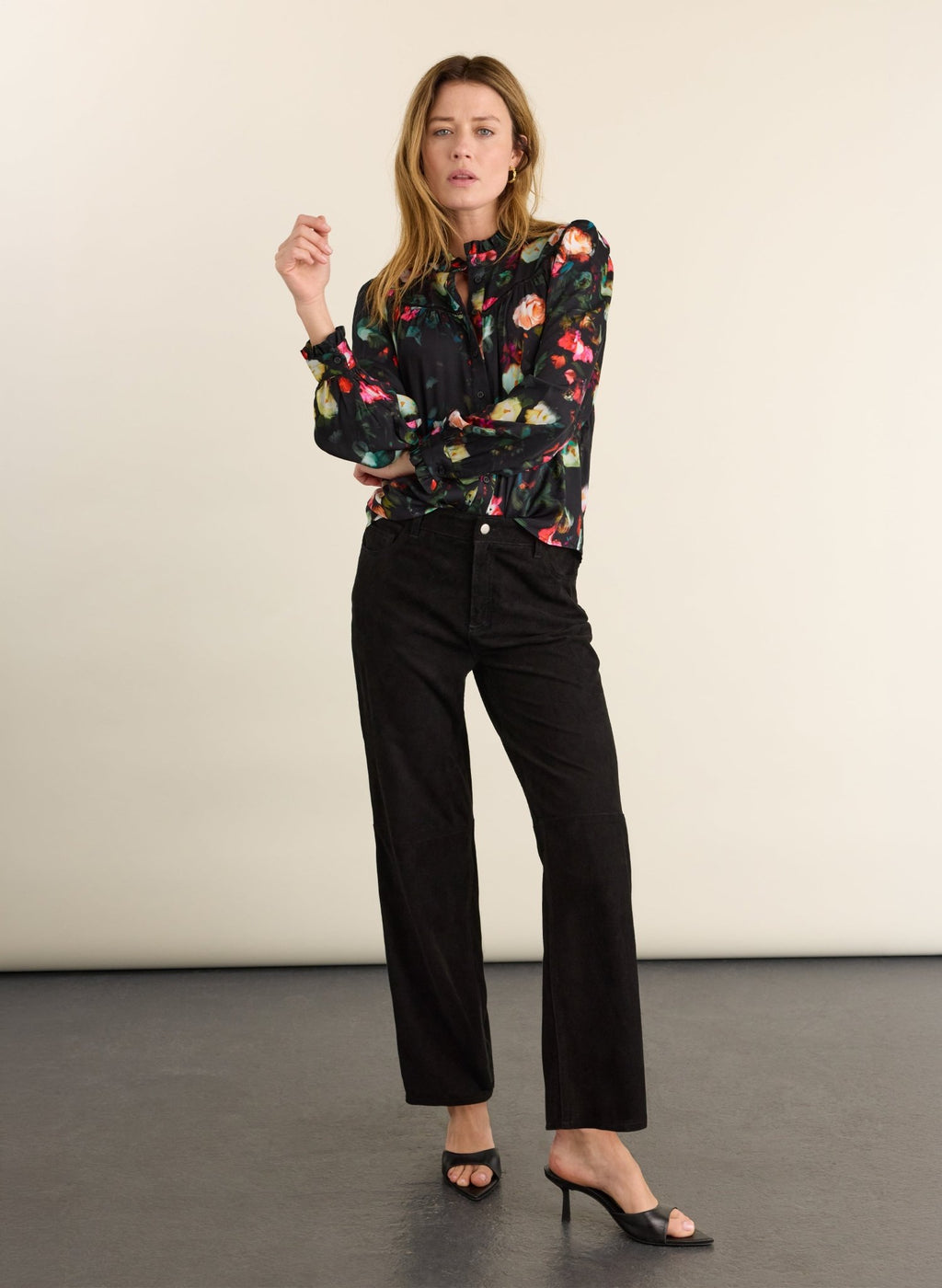 Eleanor Printed Blouse - Black Bouquet Baukjen