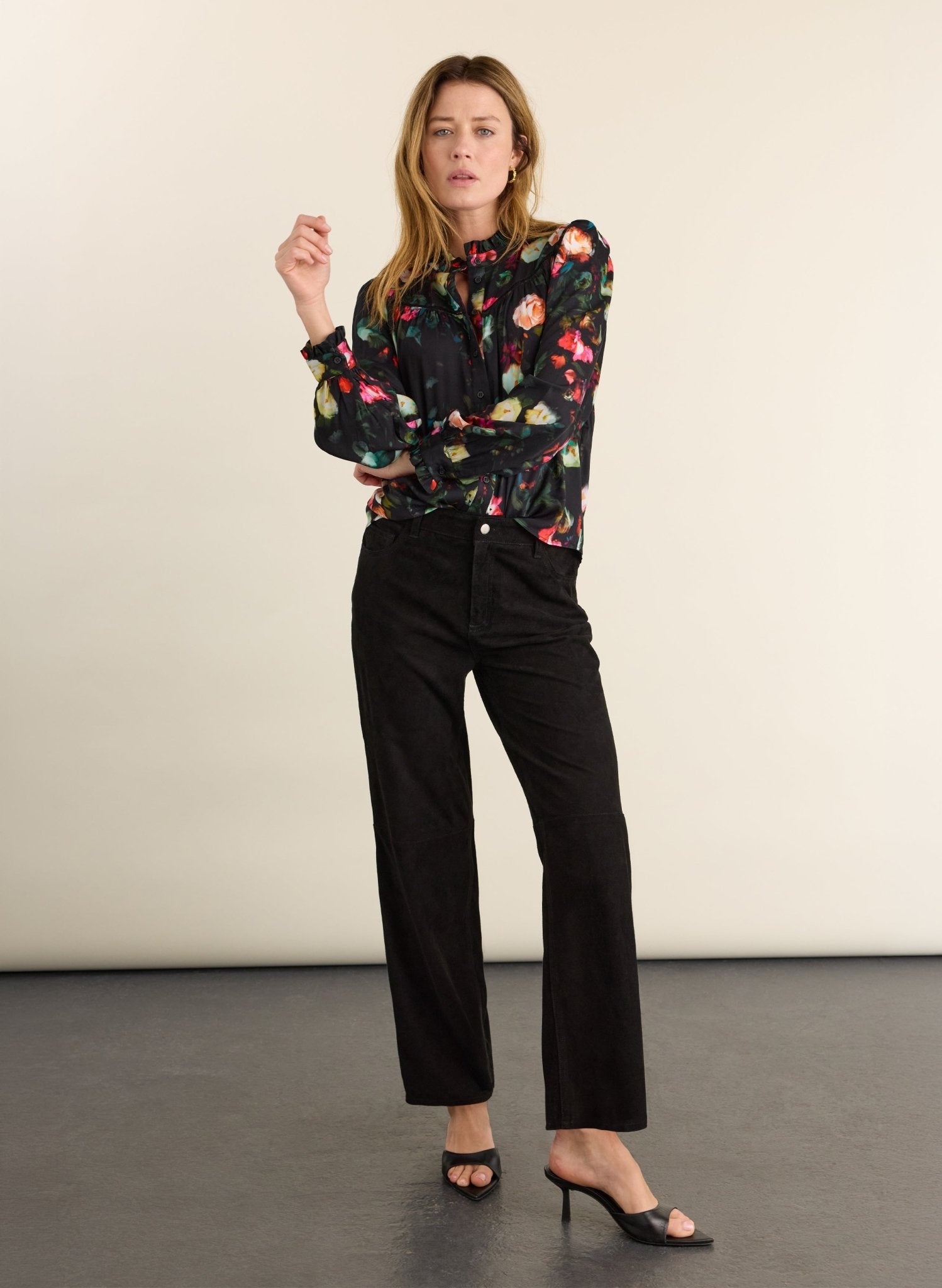 Eleanor Printed Blouse - Black Bouquet Baukjen