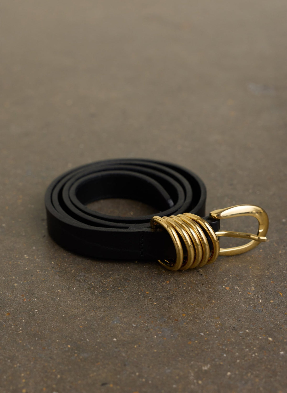 Elise Leather Belt - Gold - Black Baukjen