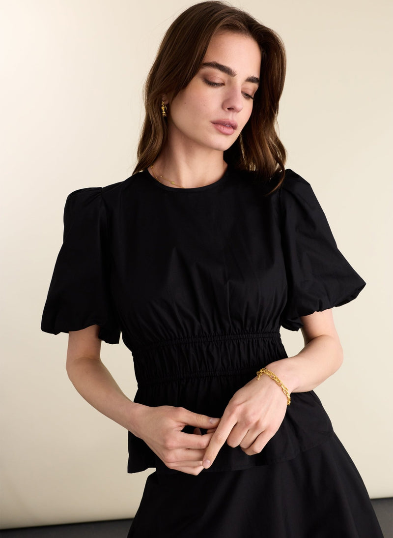 Elise Organic Cotton Top - Caviar Black Baukjen