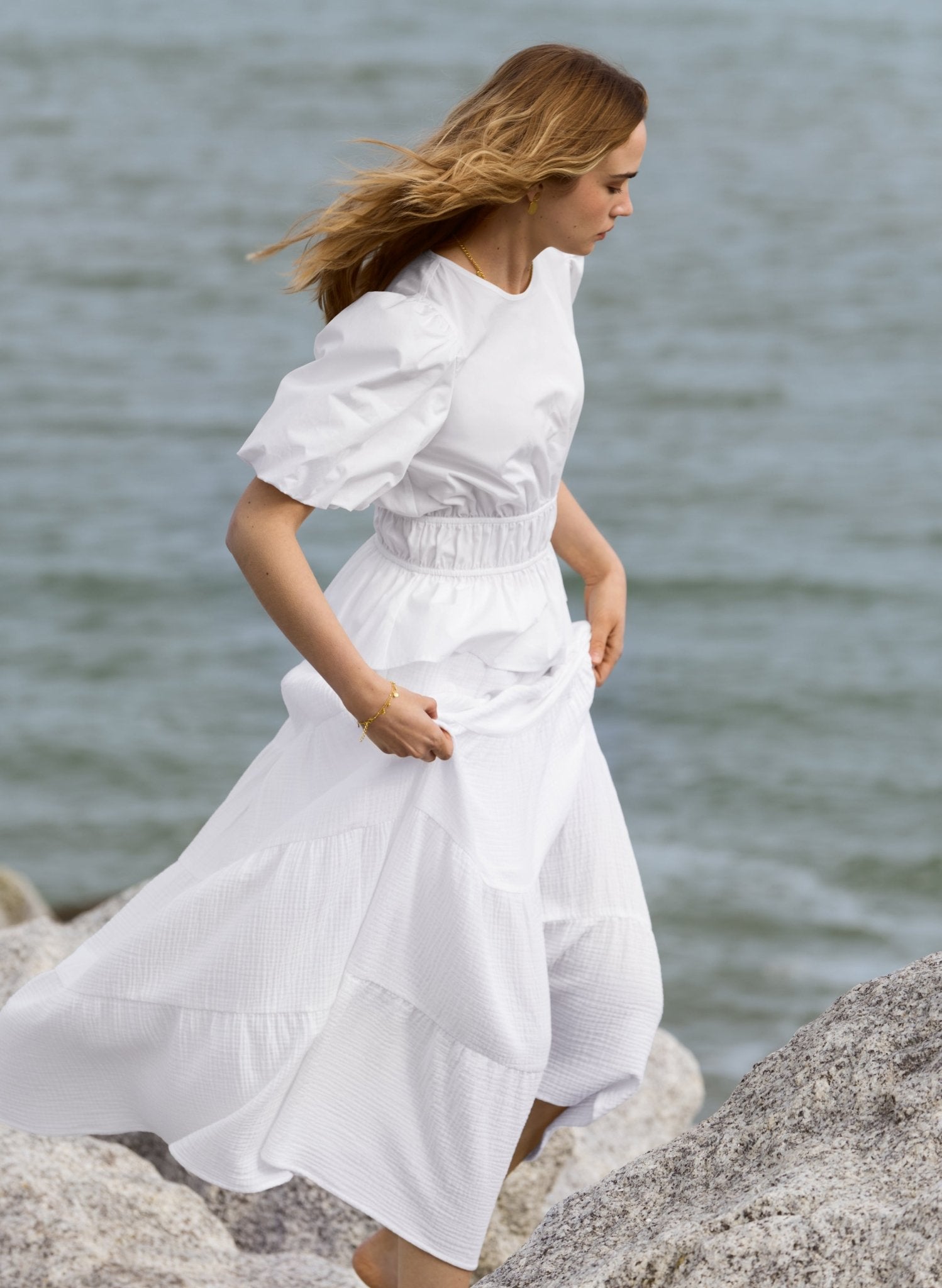 Elise Organic Cotton Top - Pure White Baukjen