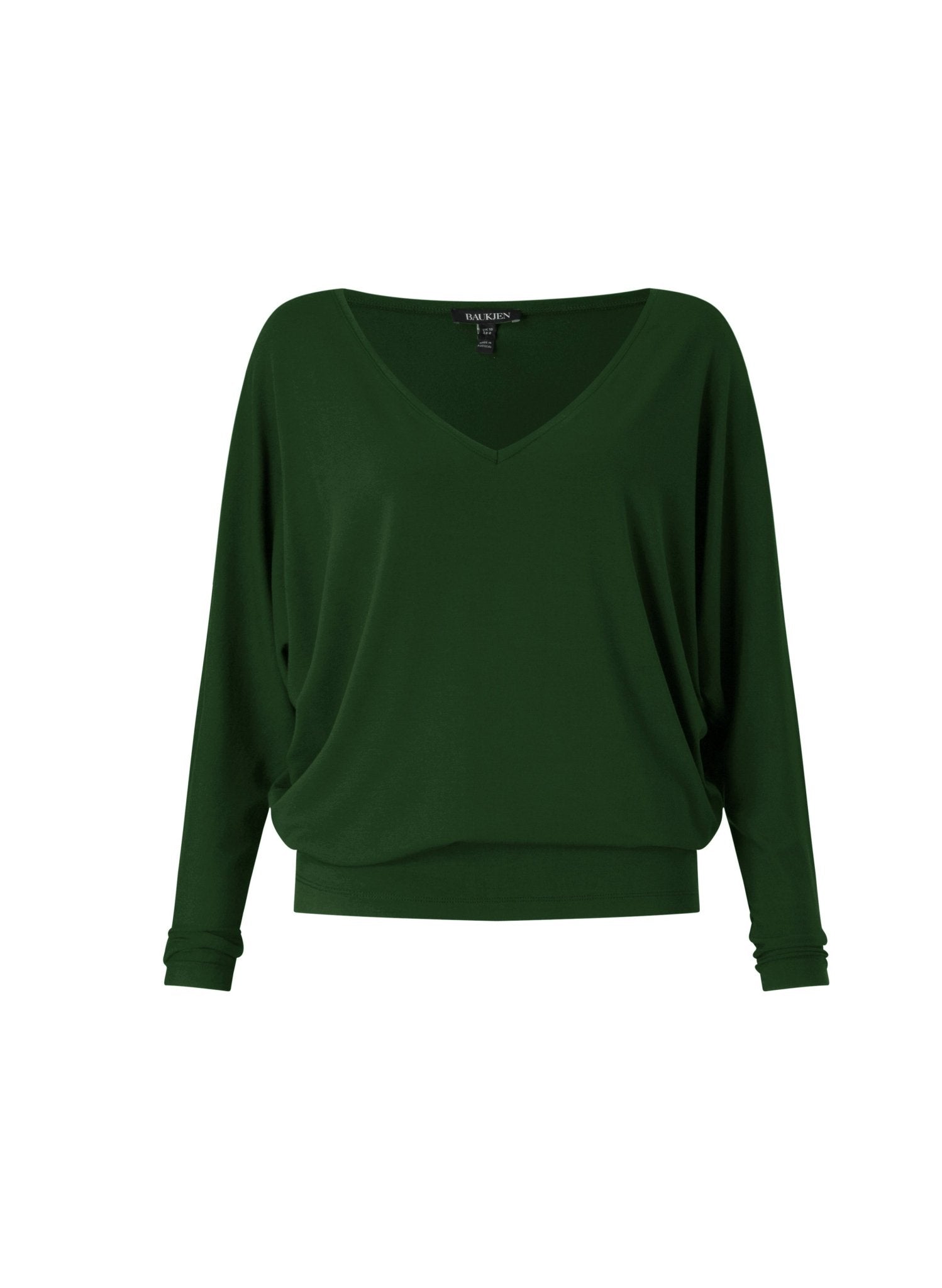 Ella Relaxed V - Neck Top - Khaki Baukjen