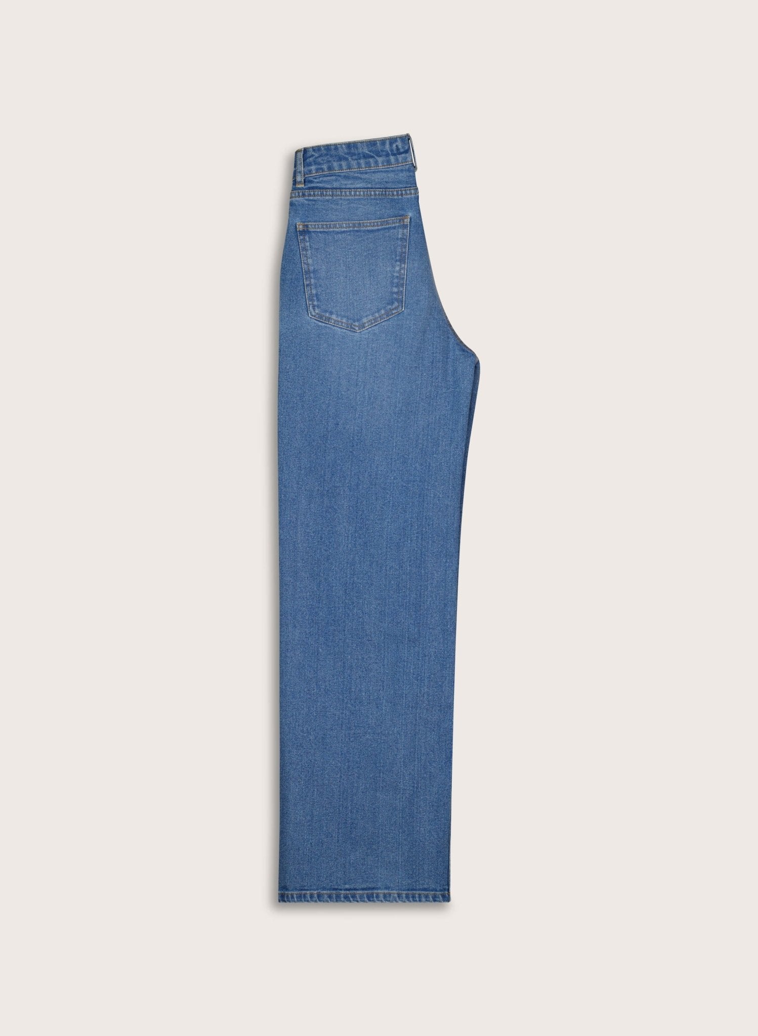 Emery Organic Cotton Stretch Wide Leg Jeans - Mid Wash Indigo Baukjen