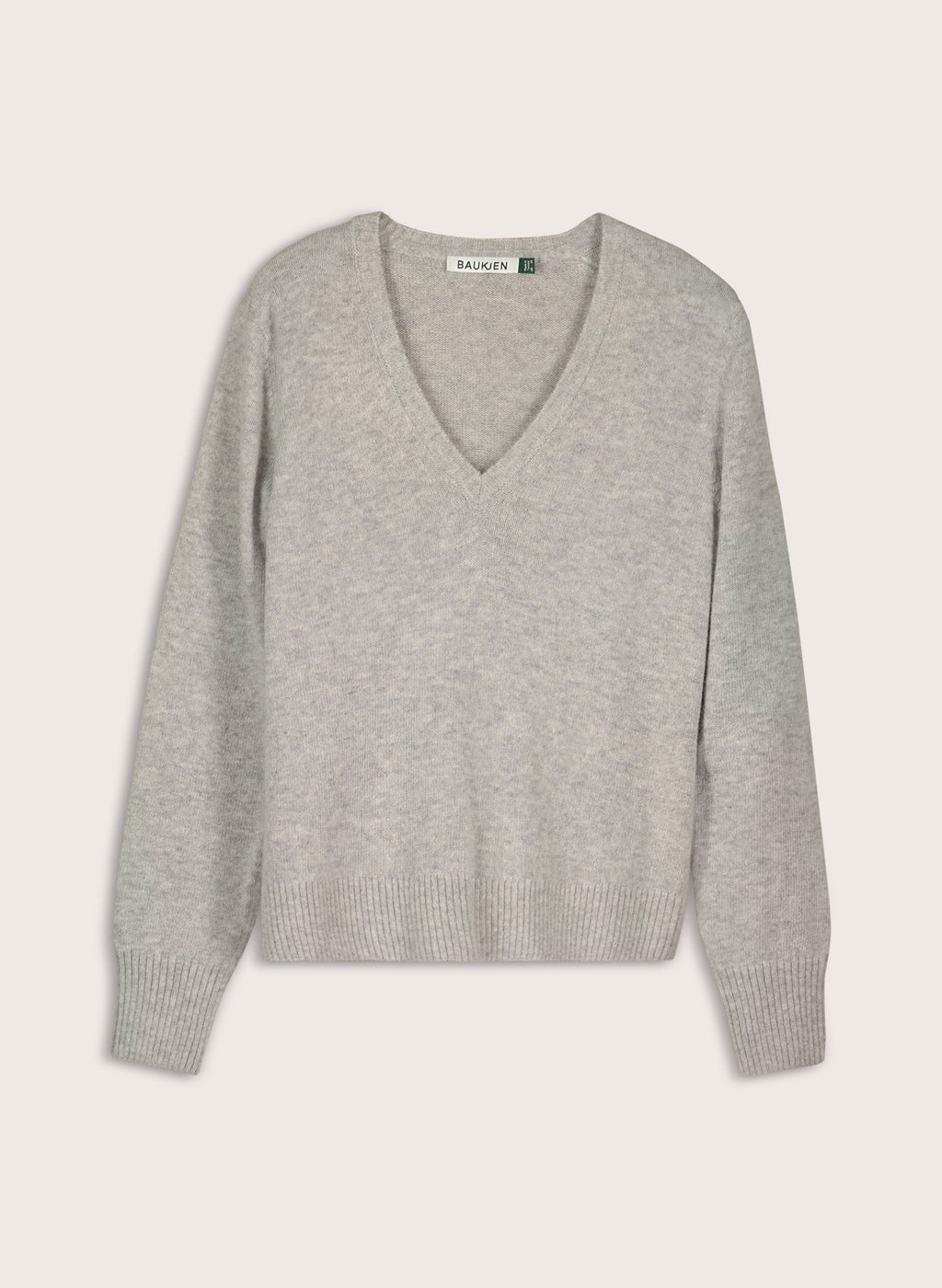 Emmeline Wool Blend V-Neck Jumper - Ash Marl Baukjen
