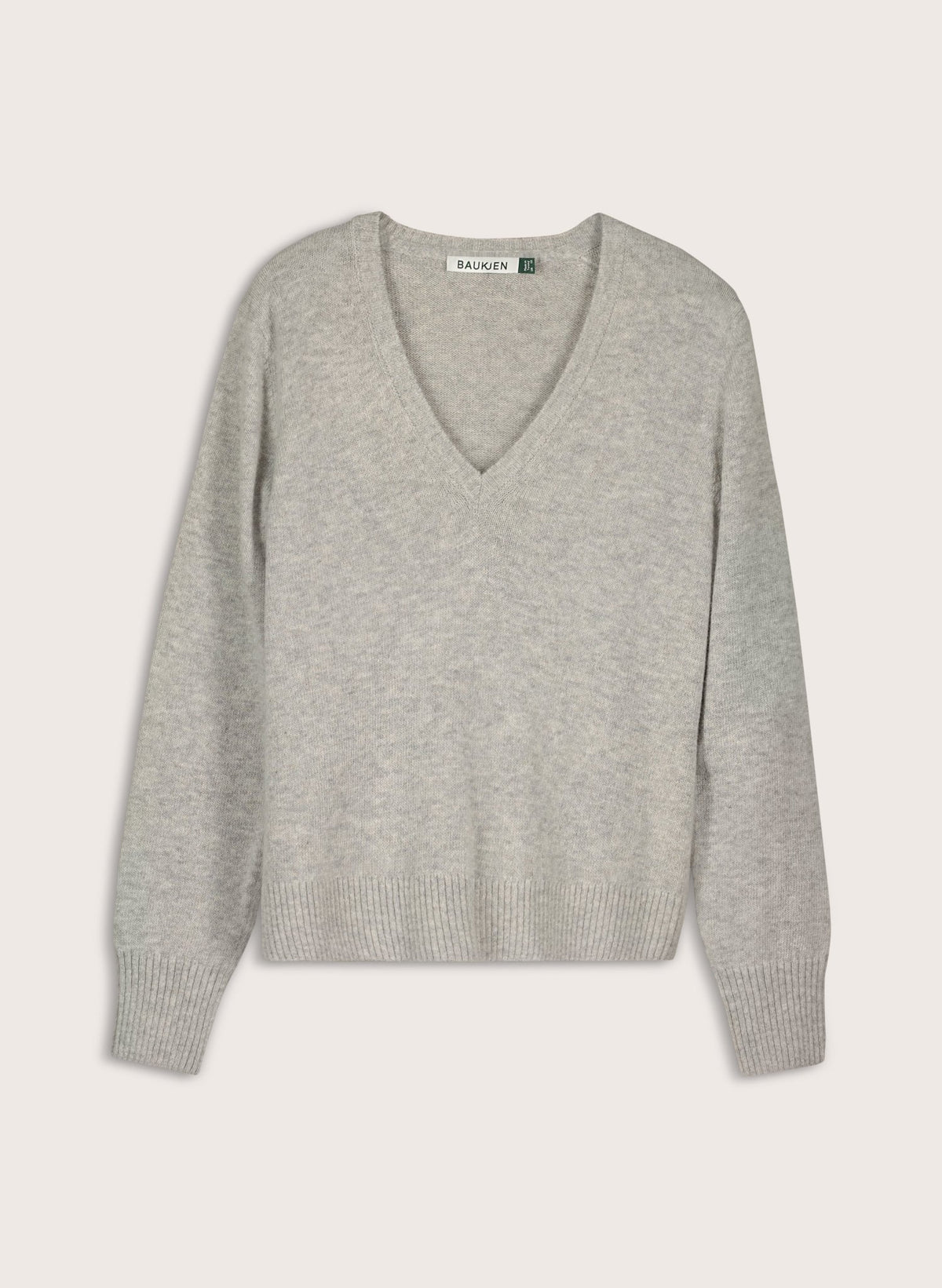 Emmeline Wool Blend V-Neck Jumper - Ash Marl Baukjen