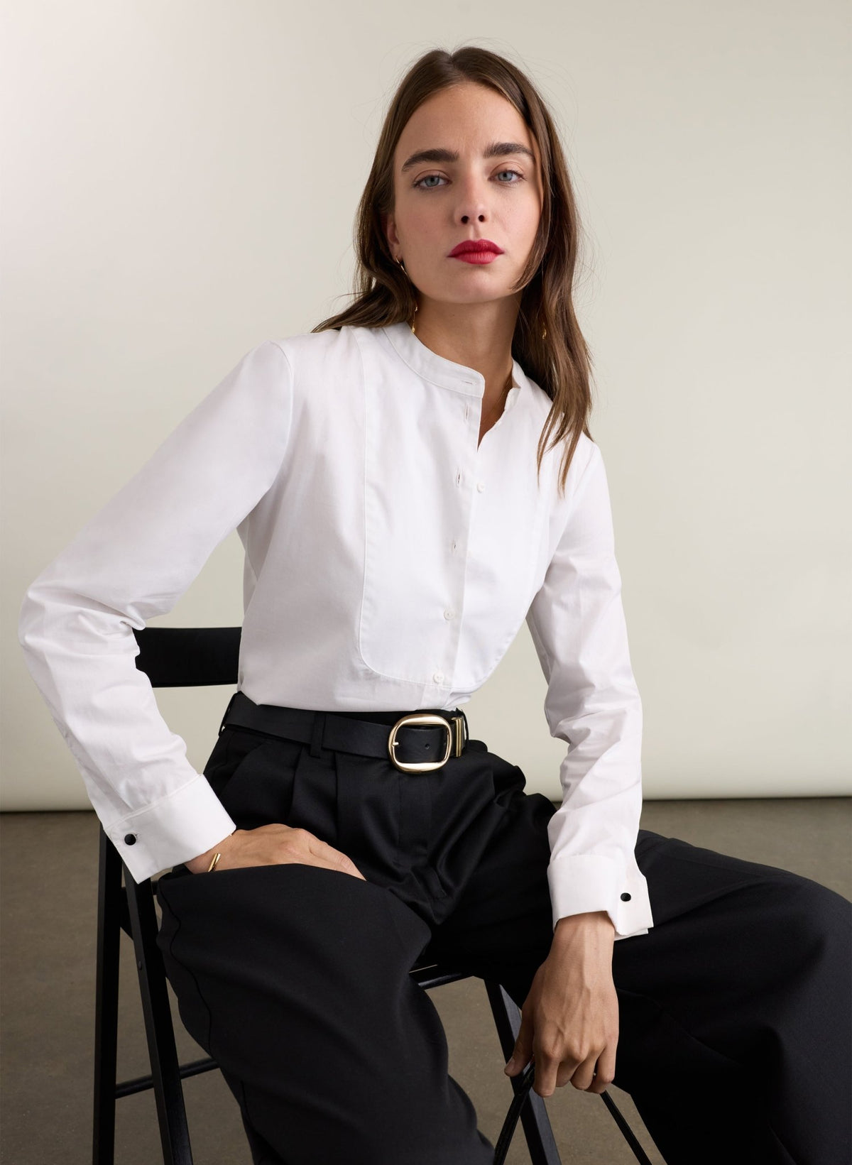 Erika Tuxedo Shirt - White Baukjen