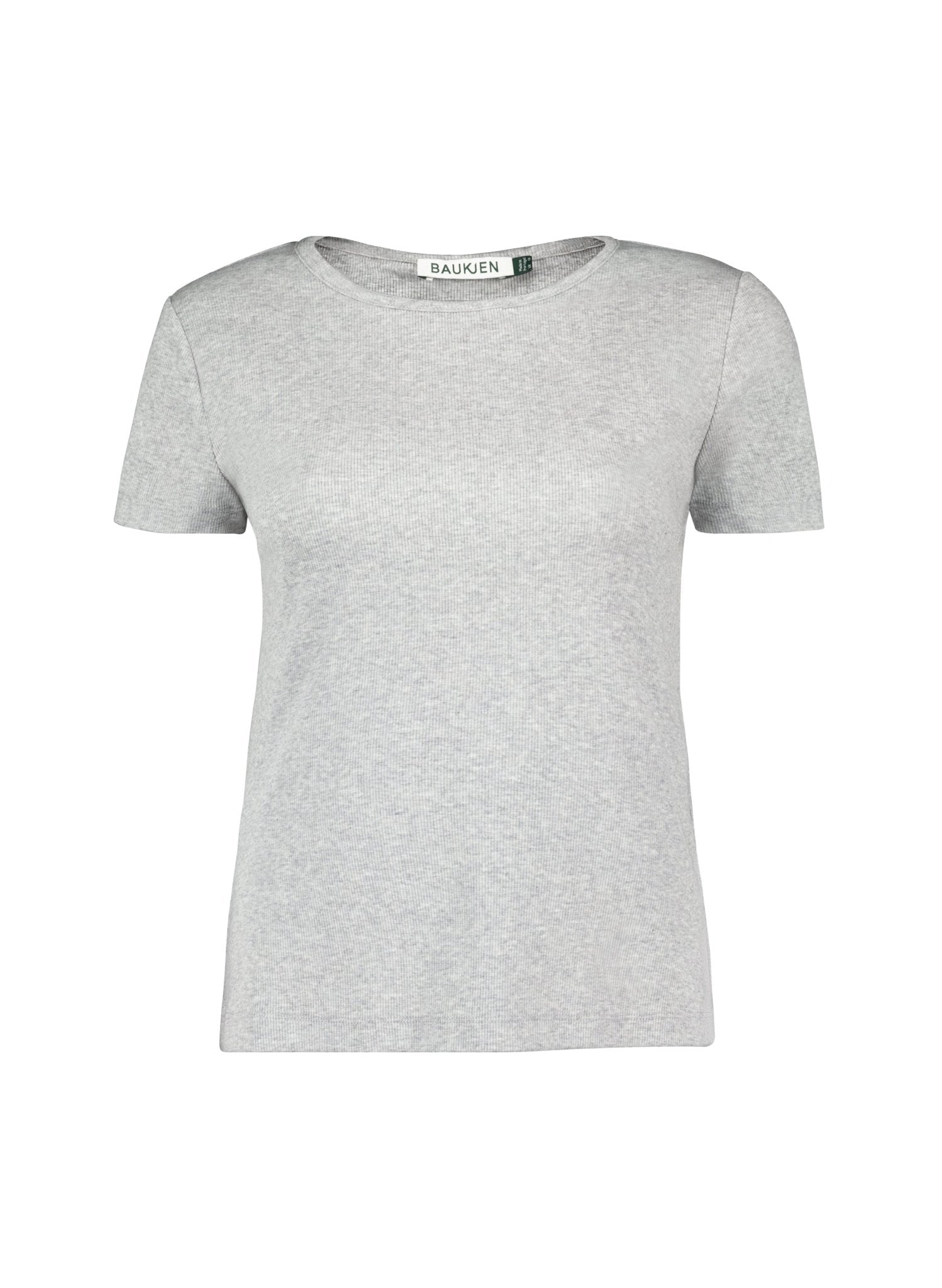 Erin Cap Sleeve Luxe Rib Tee - Grey Marl Baukjen