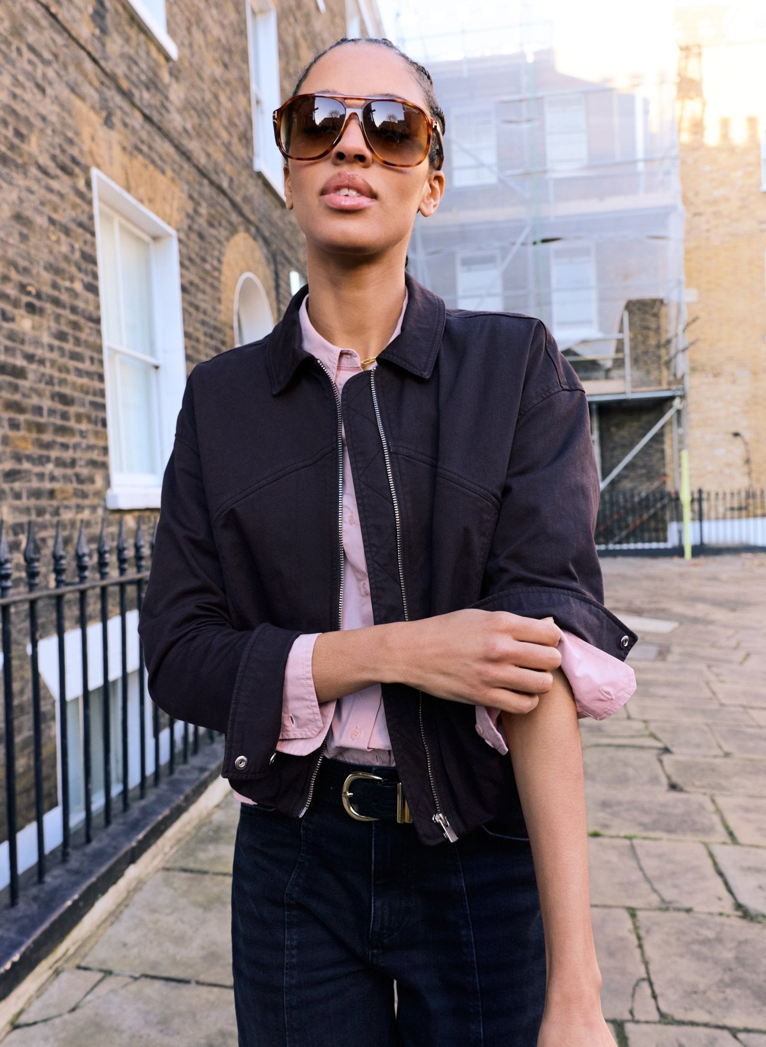 Esme Organic Cotton Bomber Jacket - Dark Chocolate Baukjen